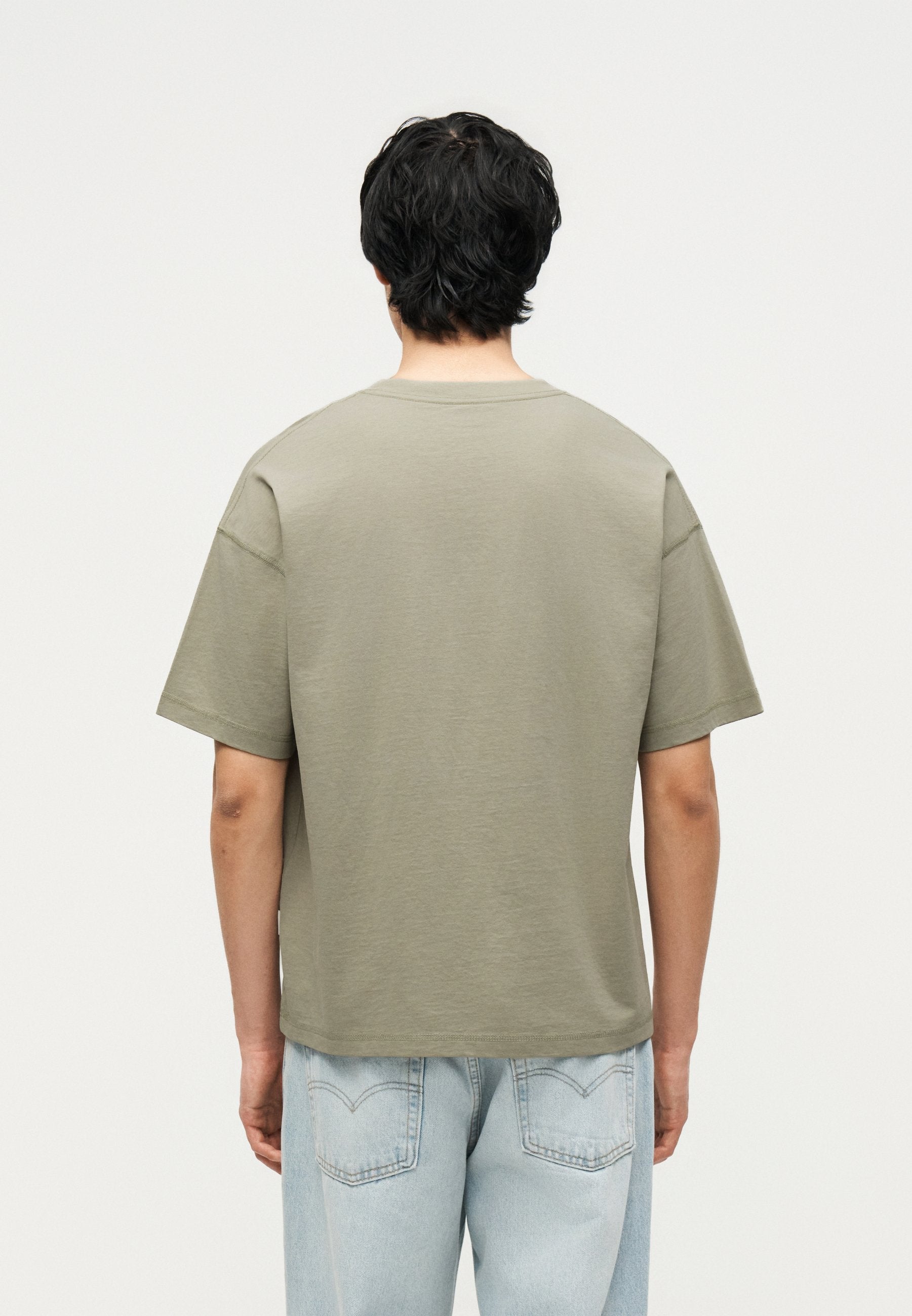 JORMENTON TYPO FRONT TEE CREW NECK - Print T-shirt - seagrass