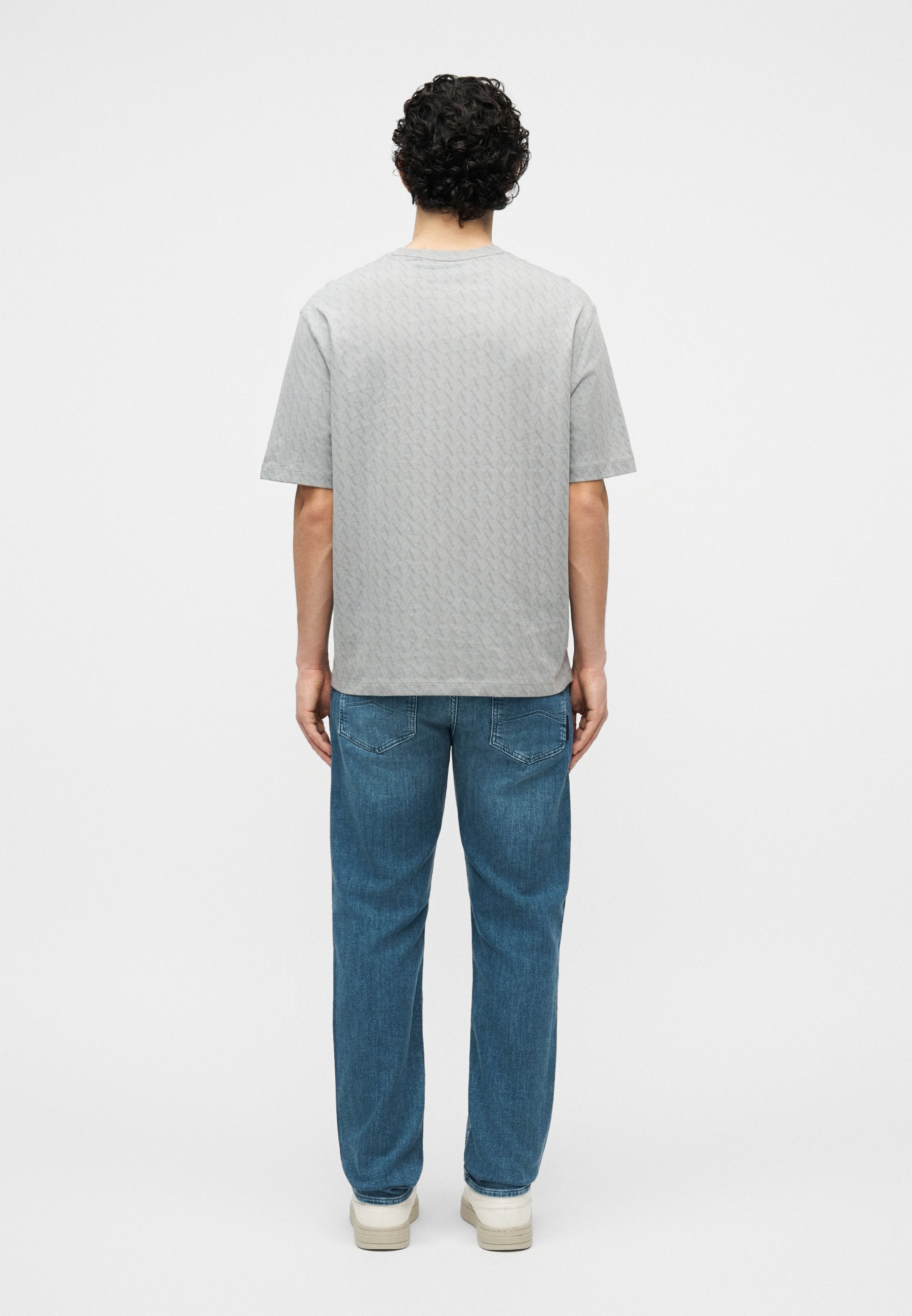 AX LOGO T-SHIRT REGULAR - Print T-shirt - chiseled stone/darker allover