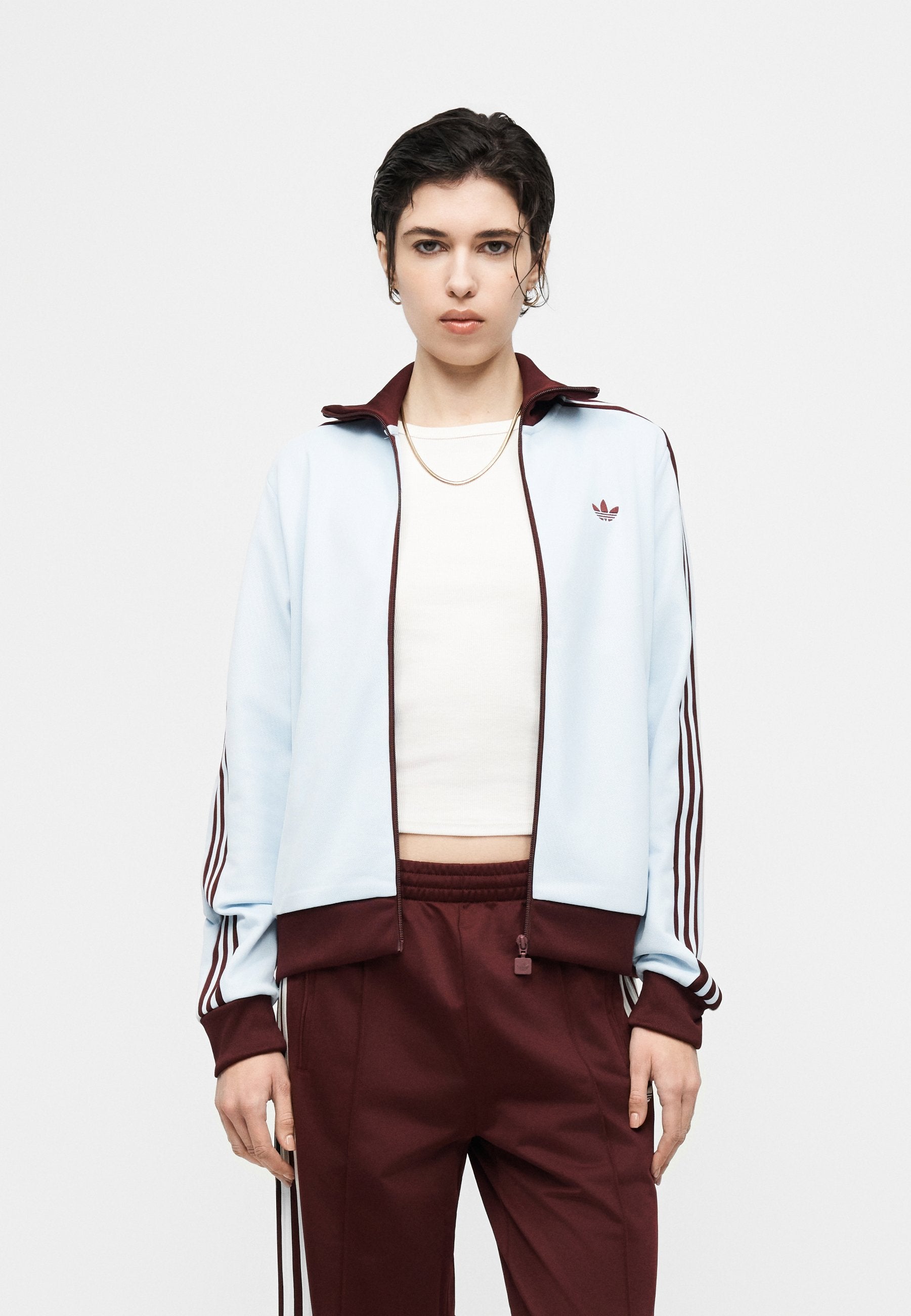 CLASSIC TT - Zip-up sweatshirt - crystal sky/maroon