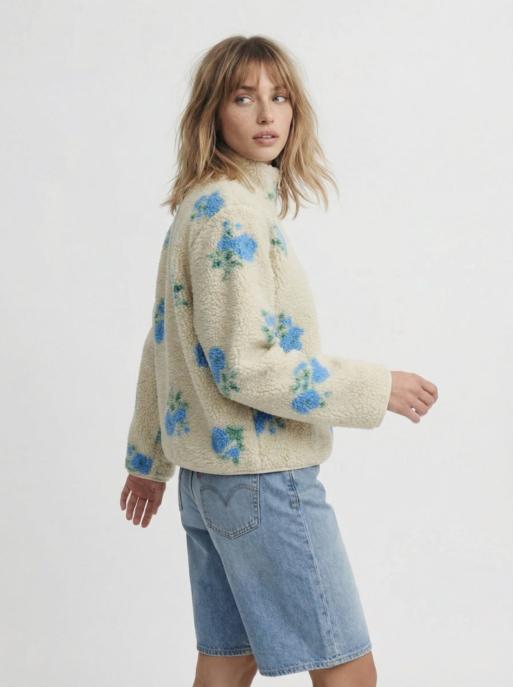 JXVERA HALF ZIP JACKET - Fleece jumper - bone white