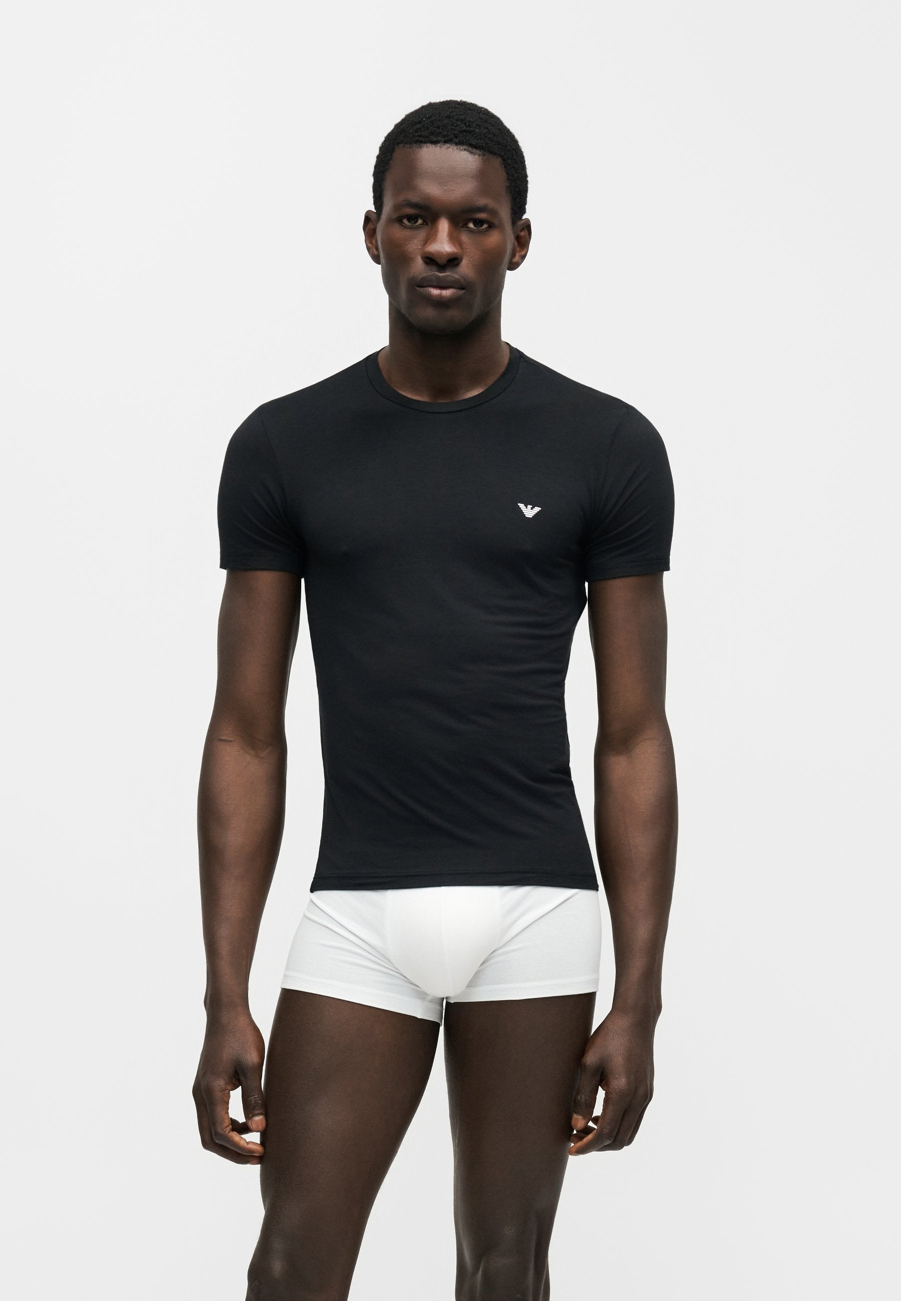 CREW NECK 2 PACK - Undershirt - black/white