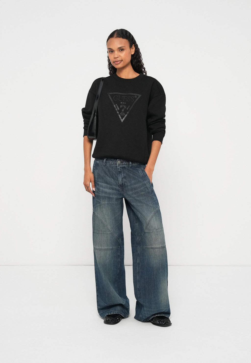 TRIANGLE STUDS - Sweatshirt - jet black