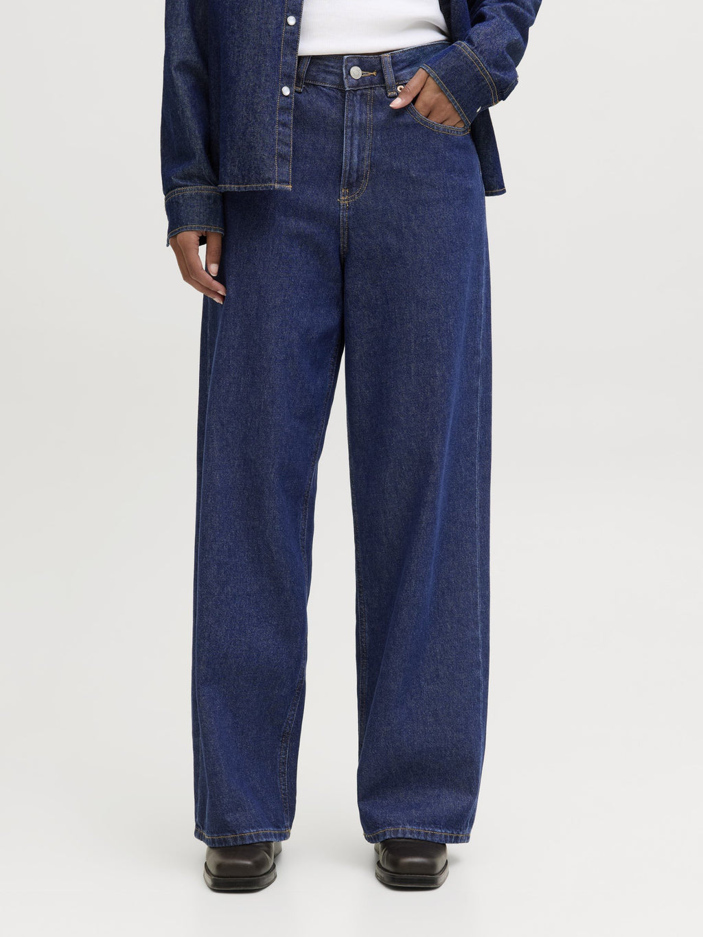 JXTOKYO WIDE FIT DENIM - Jambe large - denim bleu foncé