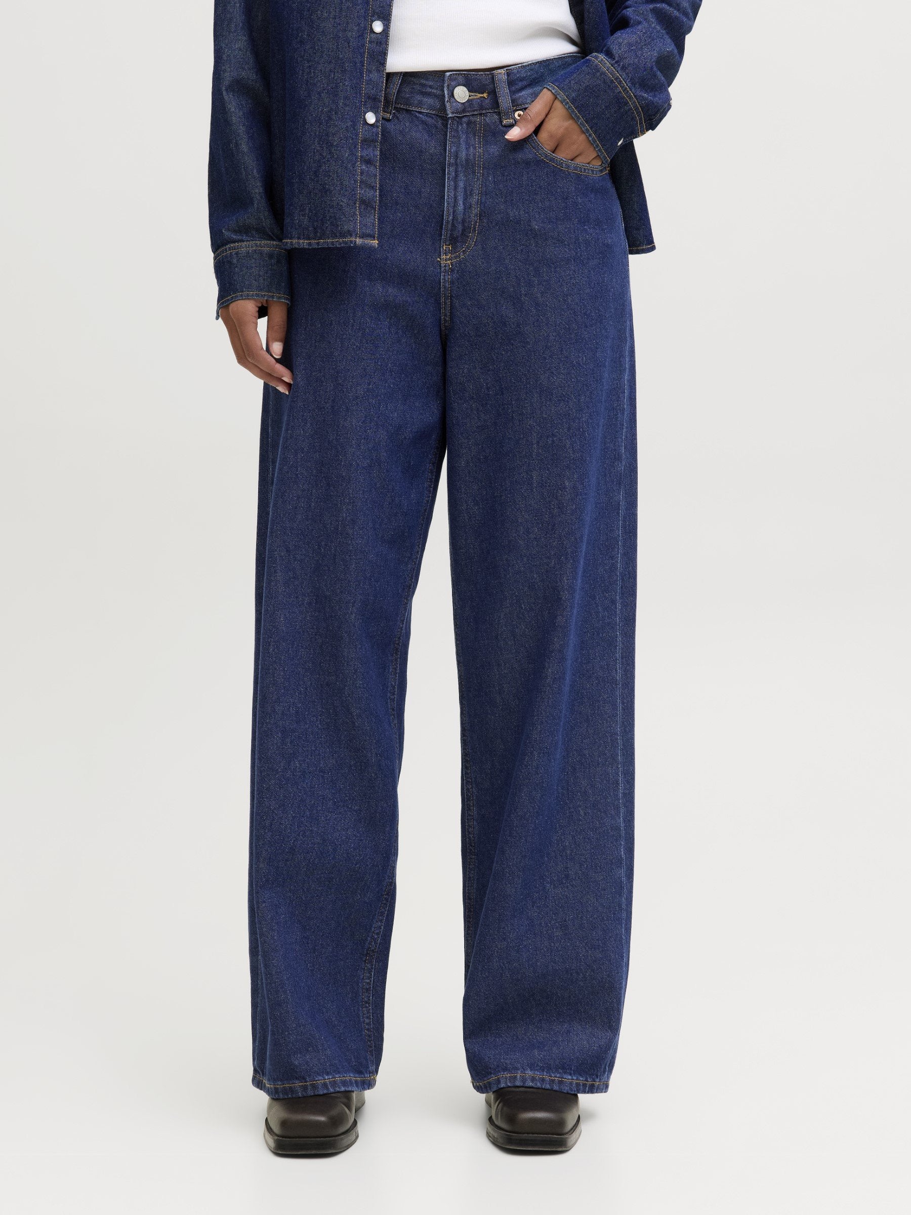 JXTOKYO WIDE FIT DENIM - Jambe large - denim bleu foncé
