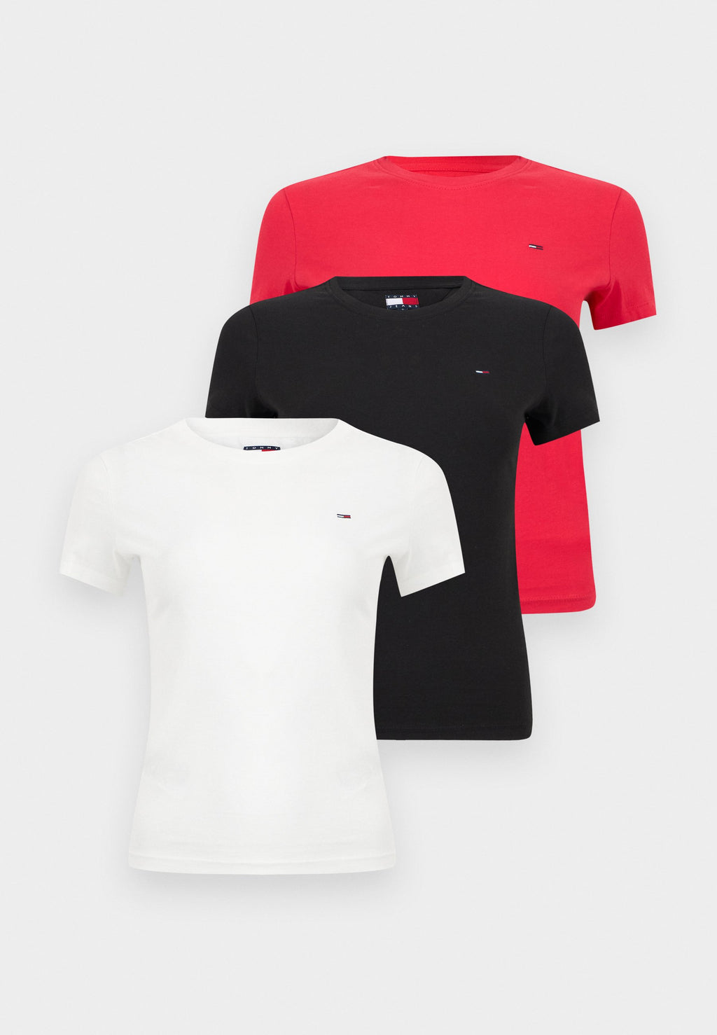 3-PACK SLIM JERSEY CREW NECK T-SHIRTS - Basic T-shirt - black/light blue/dark yellow