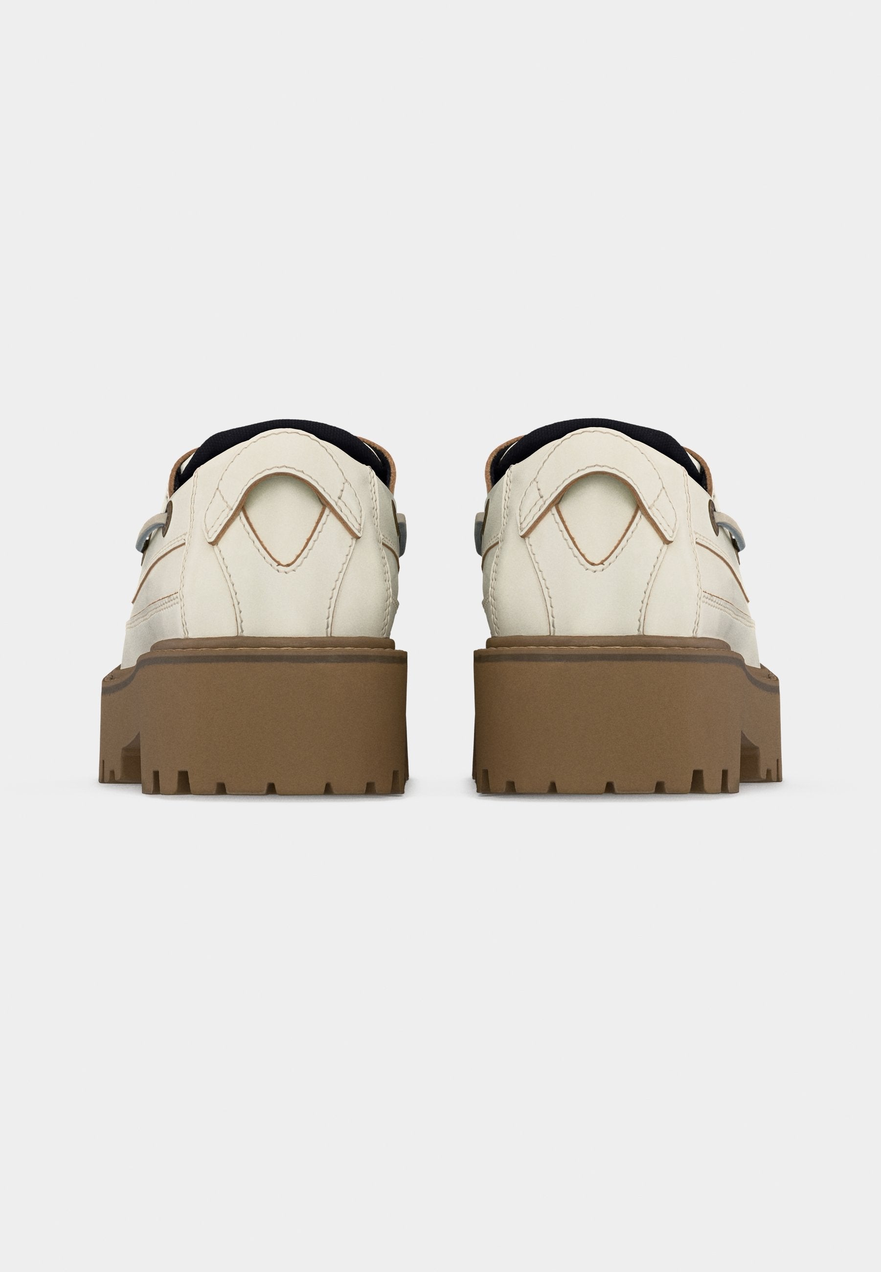 ARCHIVE LEATHER CHUNKY CLEAT BOAT SHOES - Boat shoes - ivory