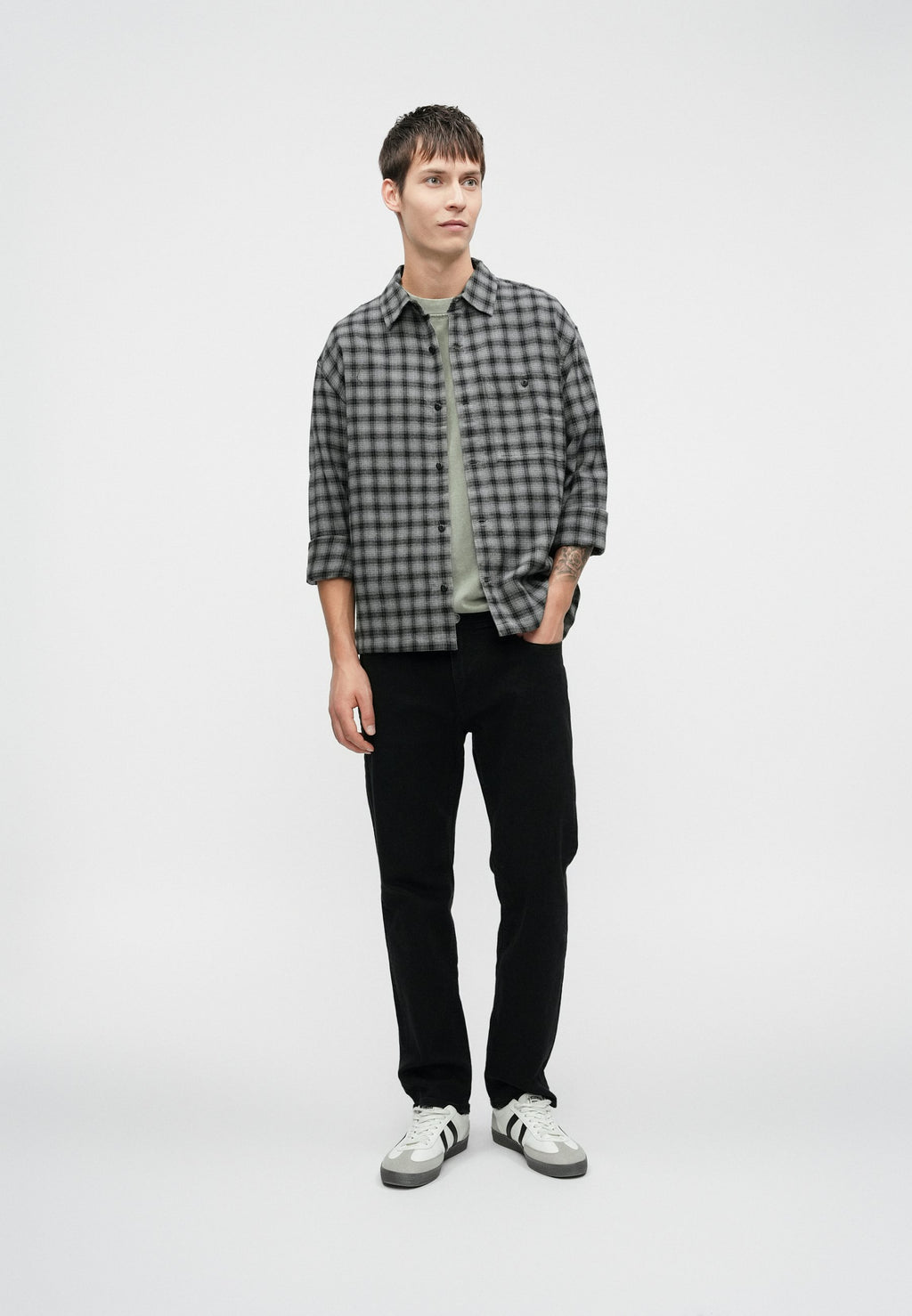 BOXY - Shirt - tonal grey