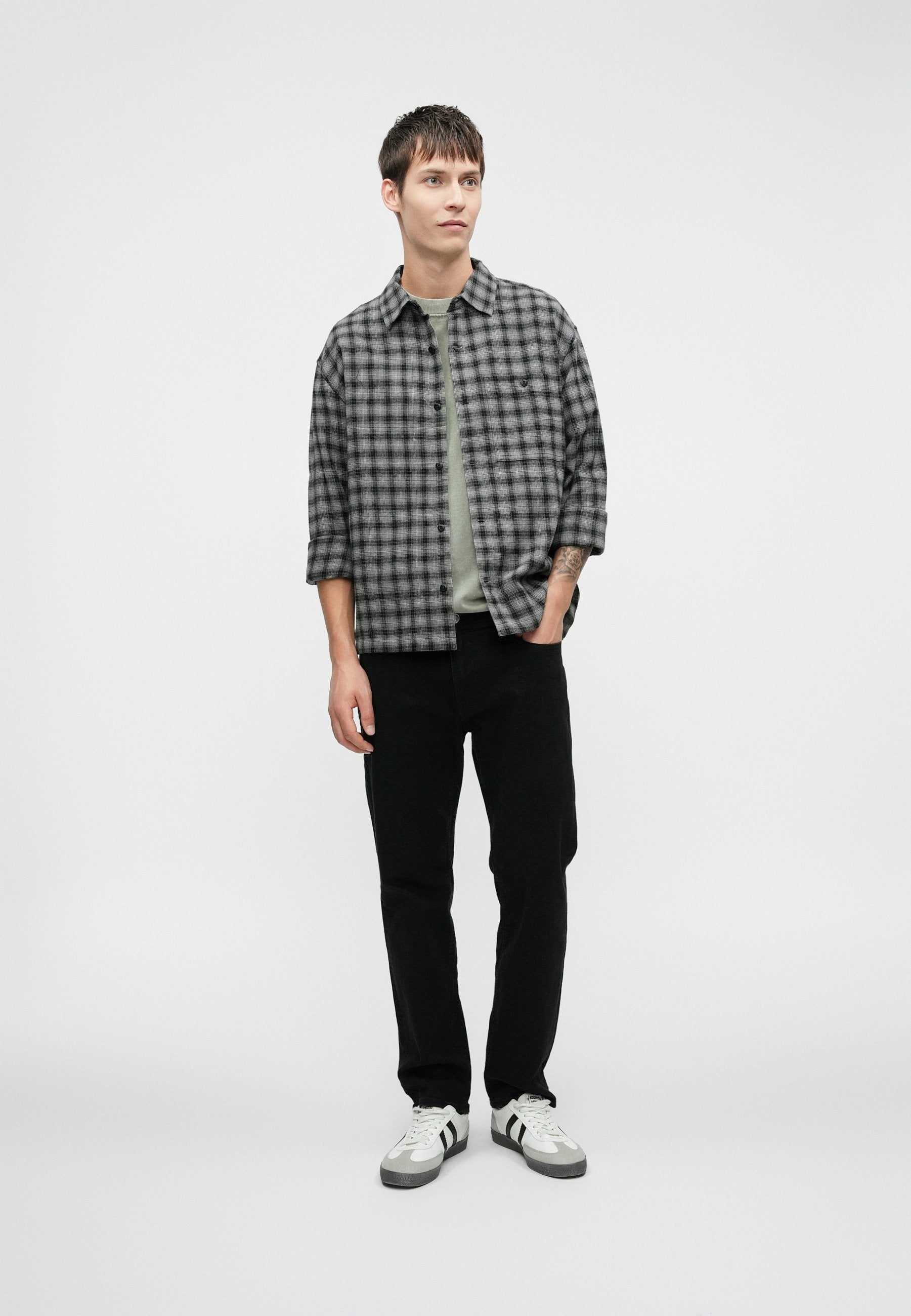 BOXY - Shirt - tonal grey