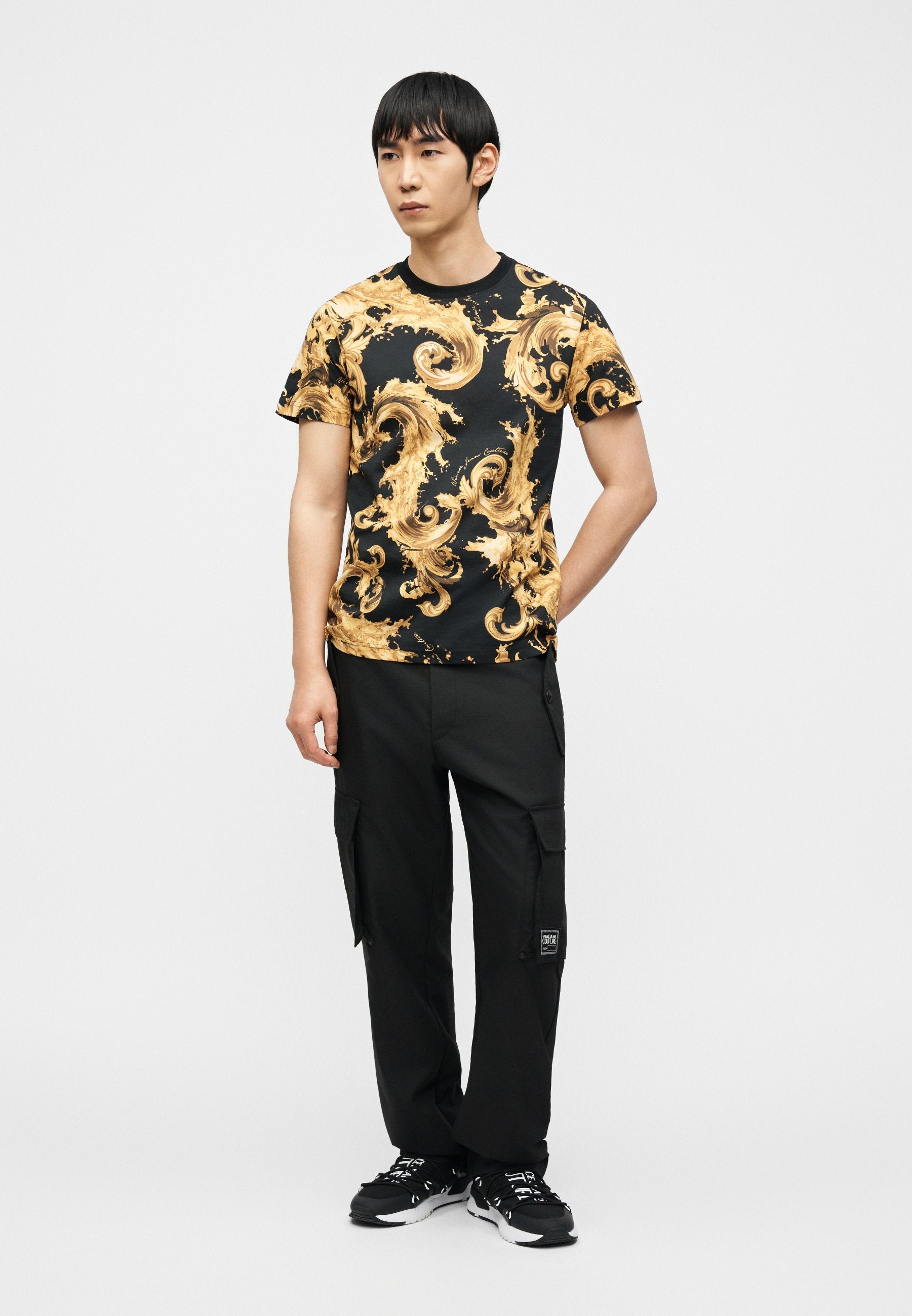PRINT - Print T-shirt - black/gold-coloured