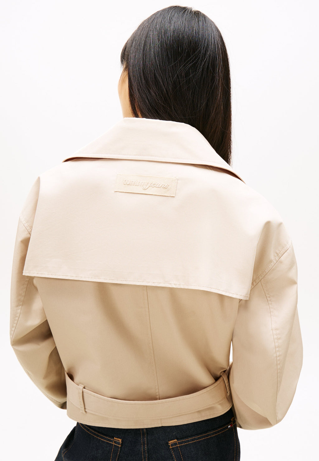 WATER REPELLENT RELAXED SHORT TRENCH COAT - Summer jacket - white clay