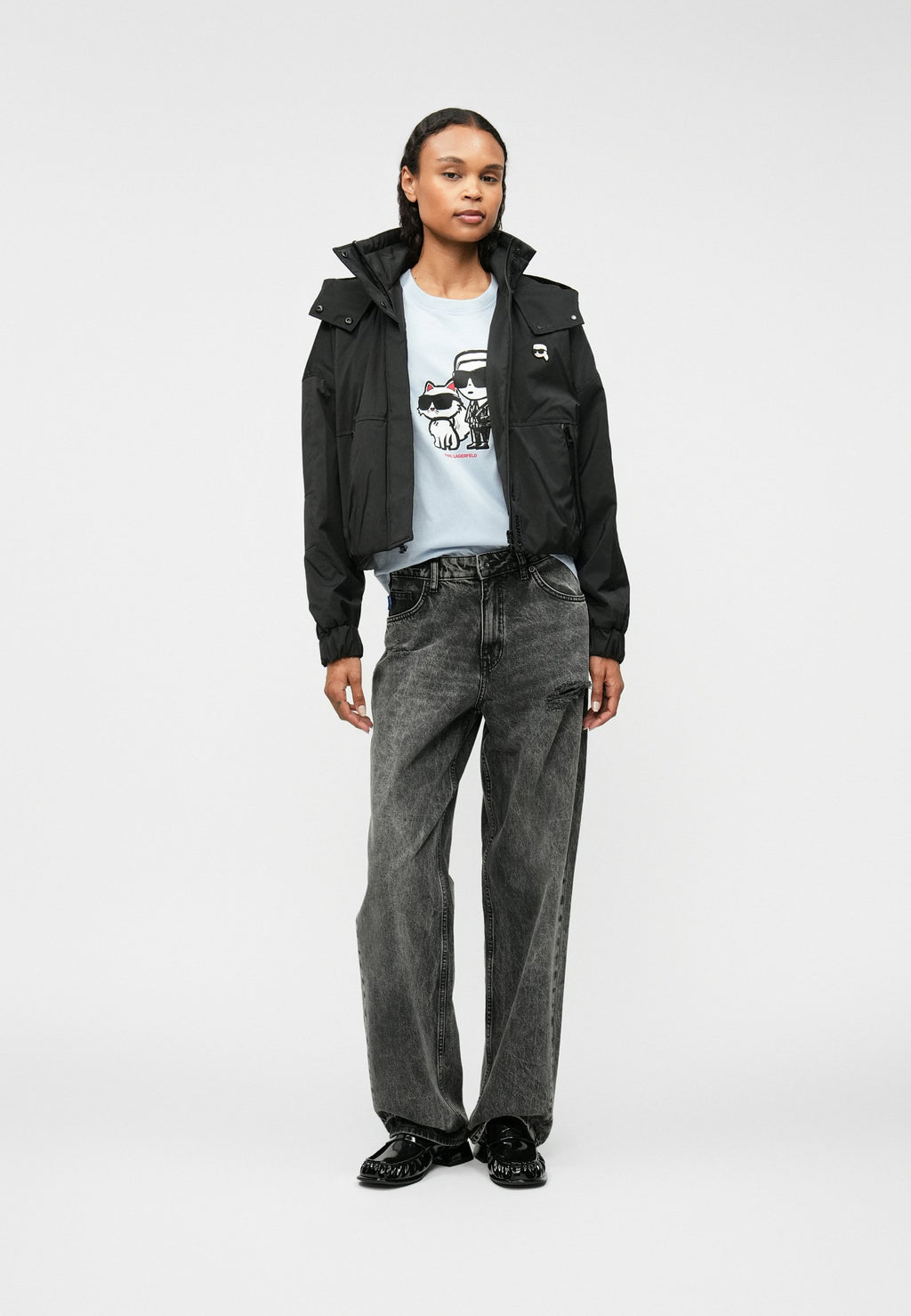 IKON HOODED JACKET - Bomber Jacket - black