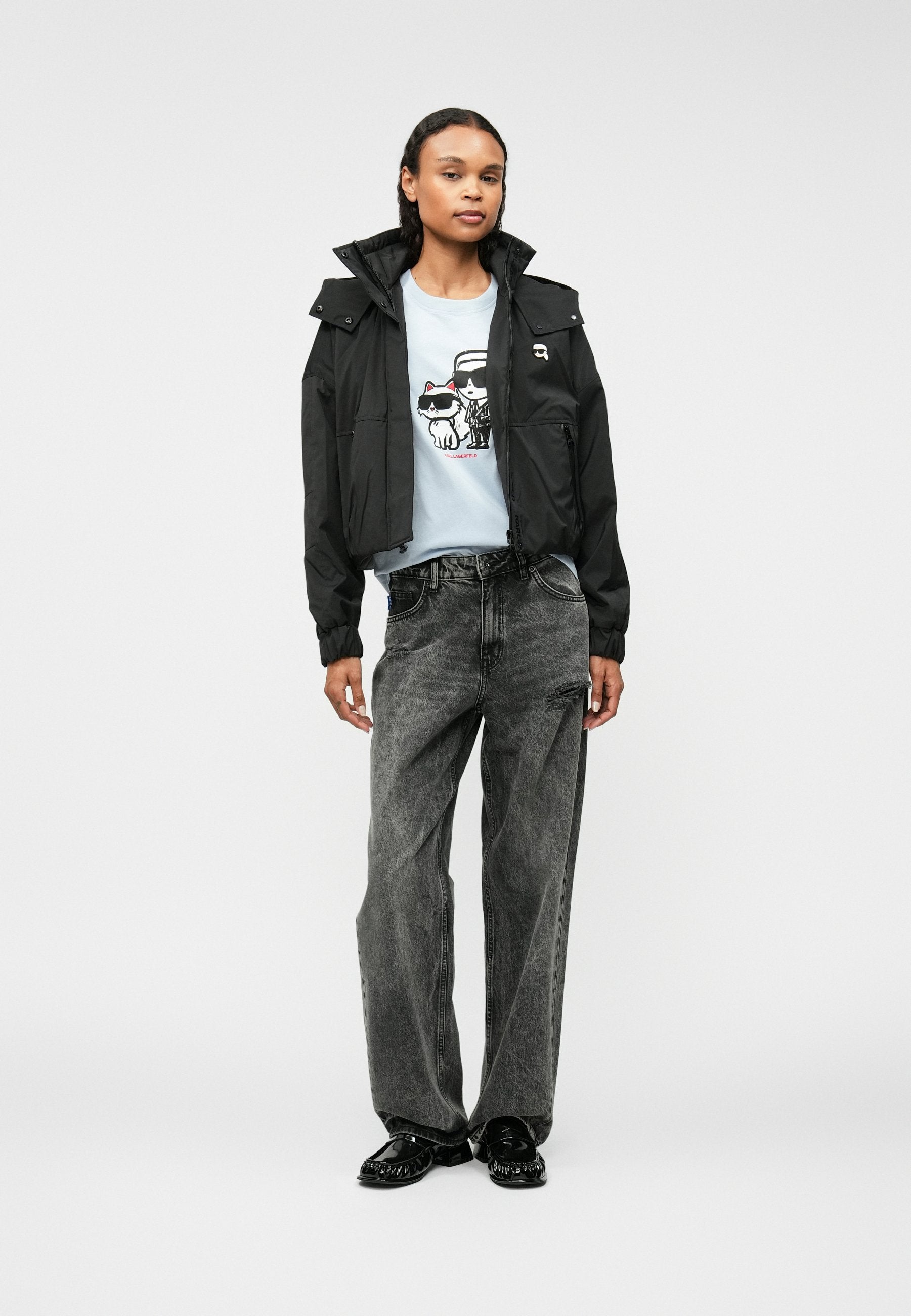 IKON HOODED JACKET - Bomber Jacket - black