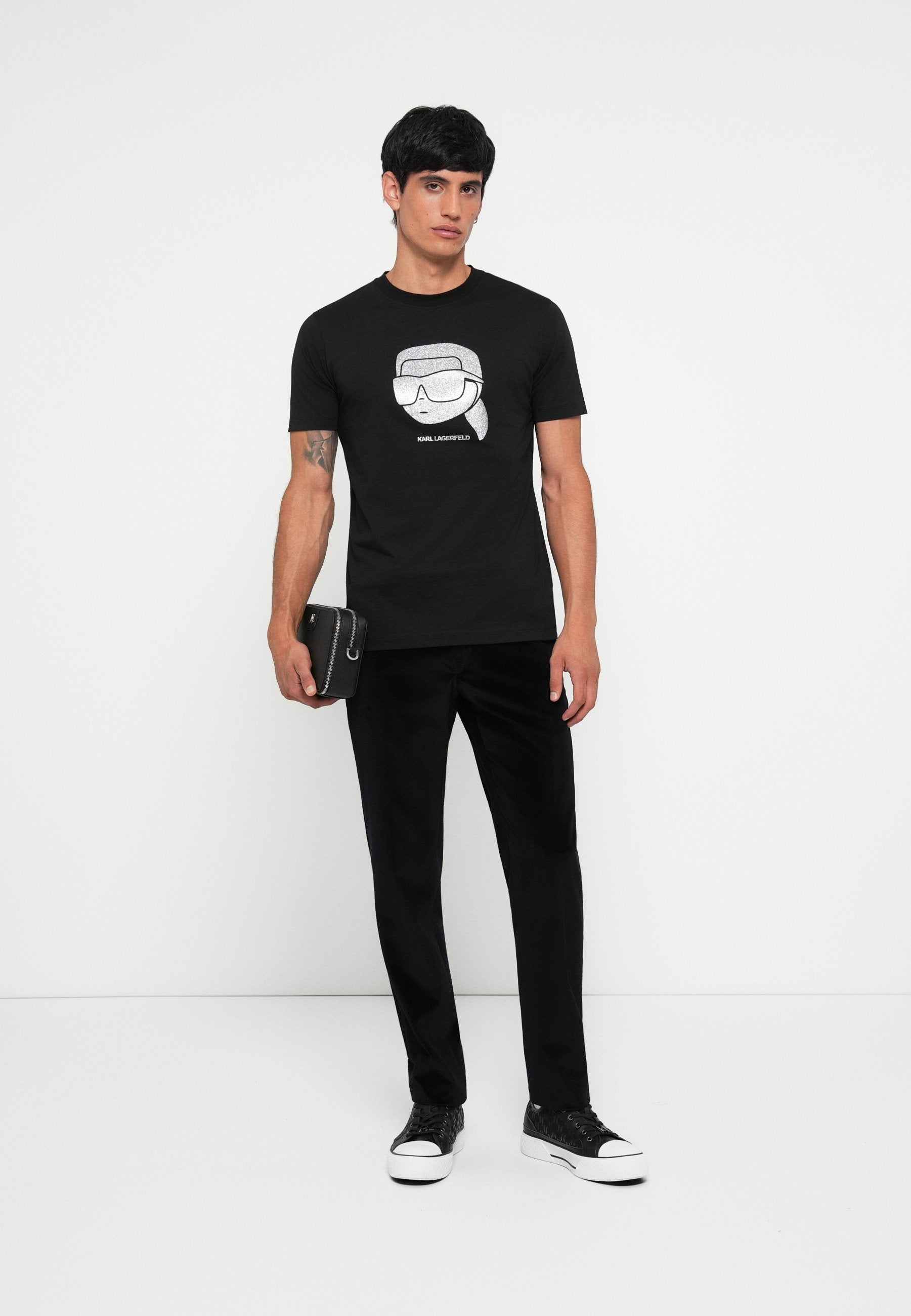 CREW NECK - Print T-shirt - silver coloured