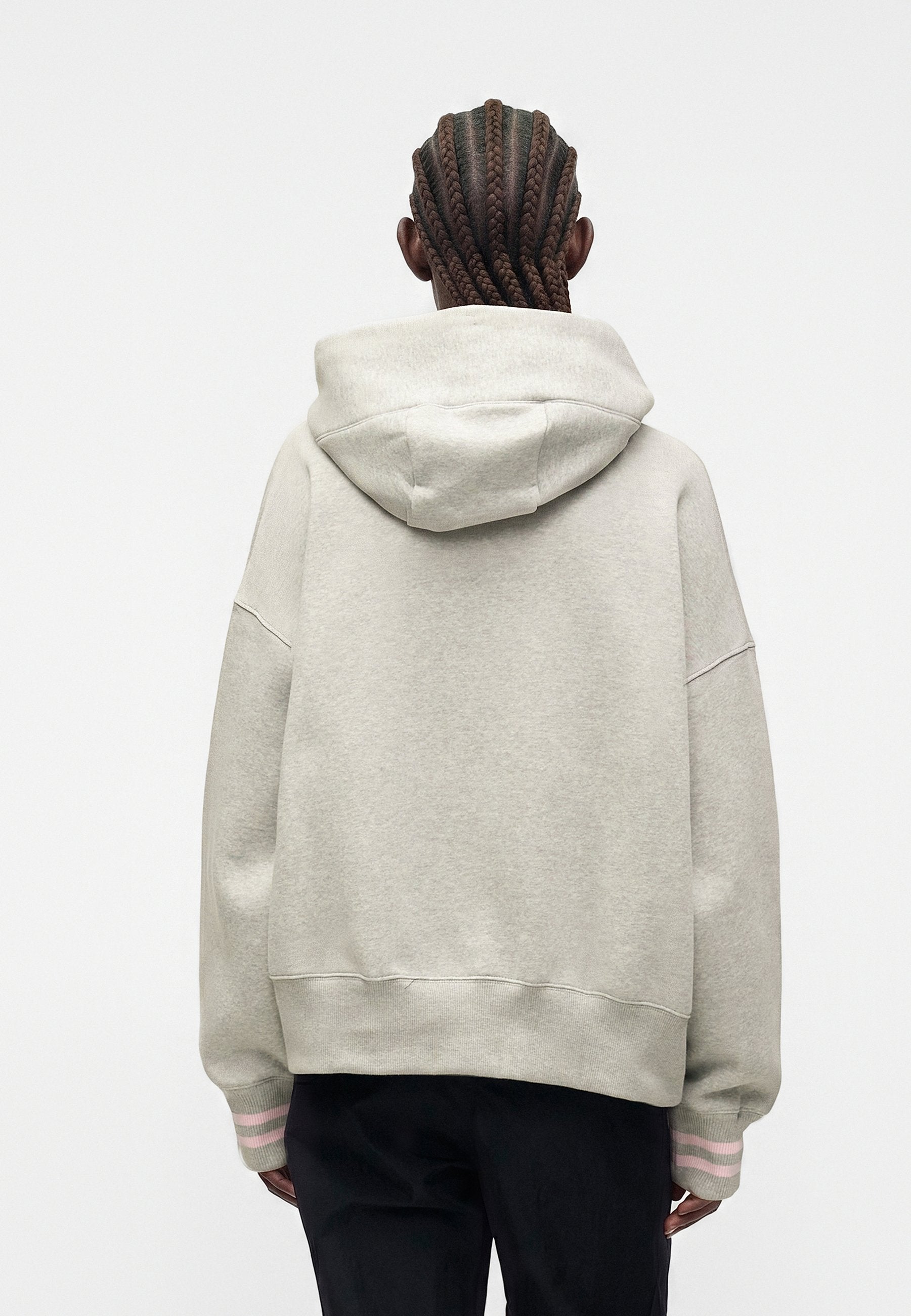 Hoodie - smoke grey/white