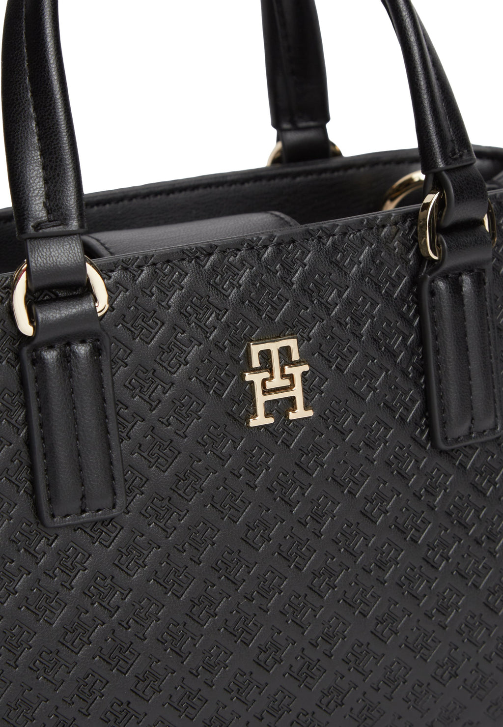TH MONOGRAM CROSSBODY TOTE BAG - Handbag - black