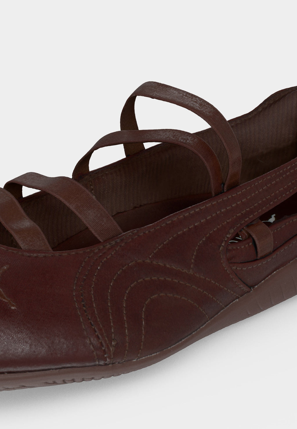 SPEEDCAT - Ankle strap ballet pumps - chocolate brown/silver-coloured