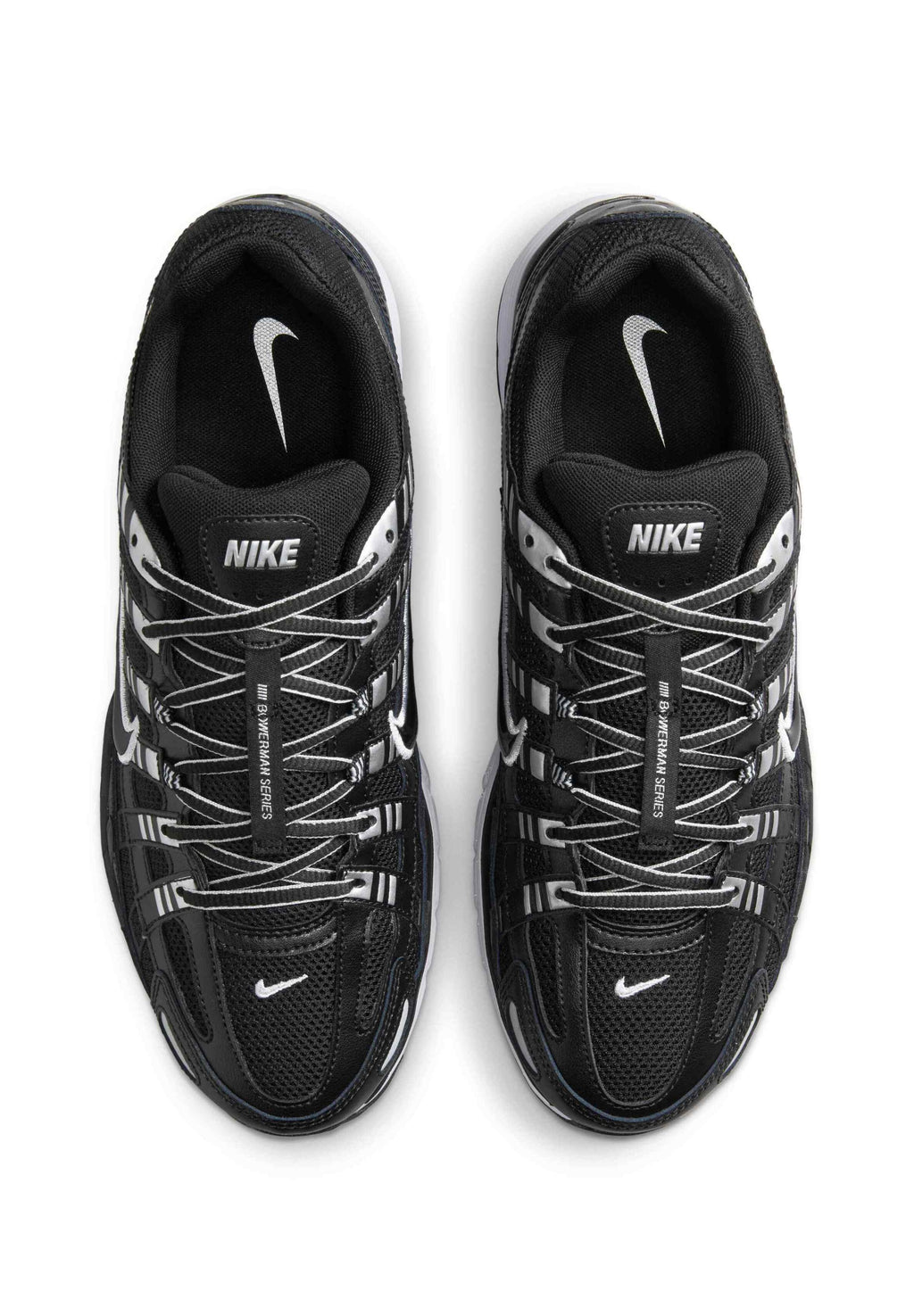 P 6000 UNISEX - Trainers - black white mtlc silver