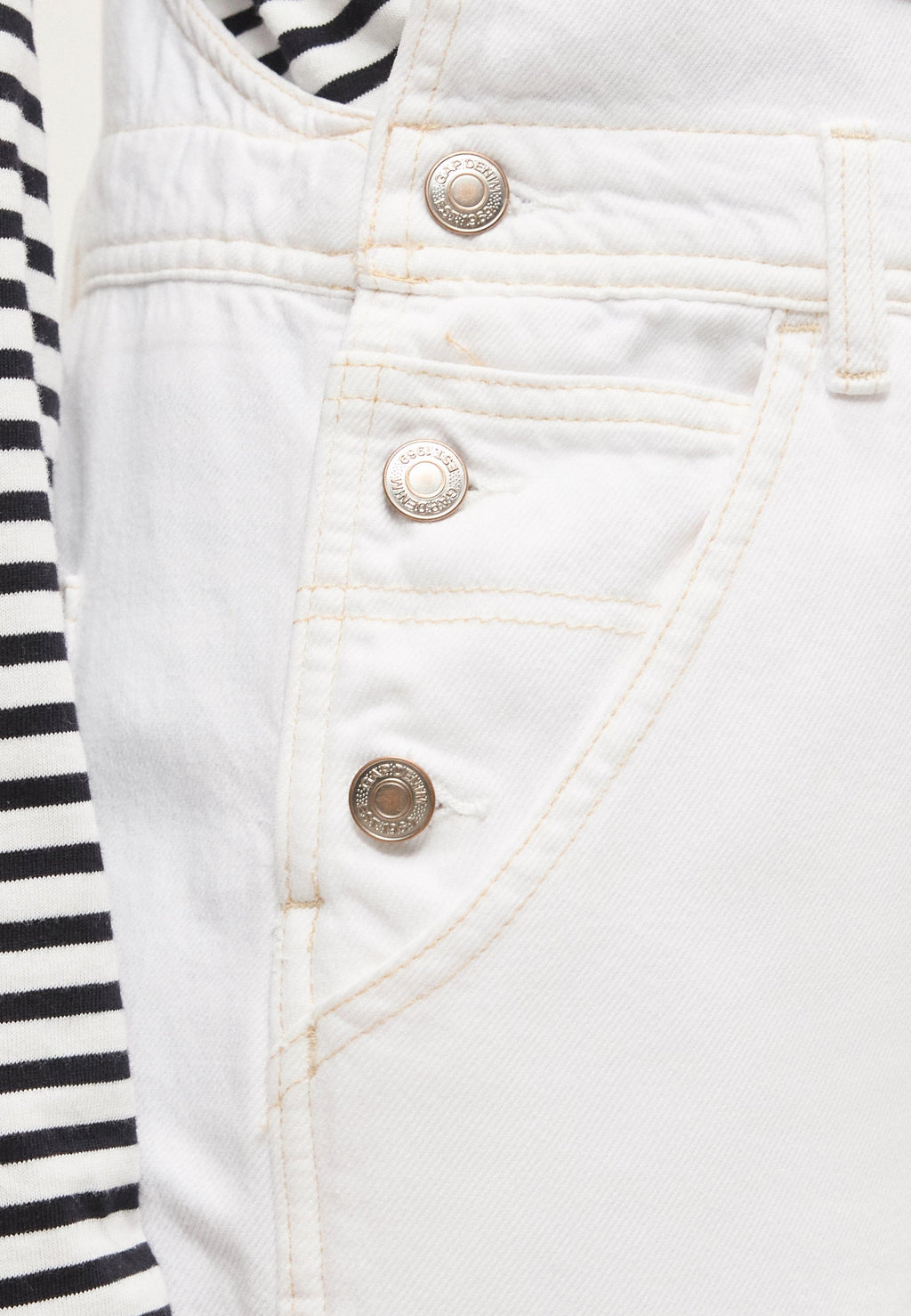 LOOSE OVERALL - Denim Dungarees - fresh white