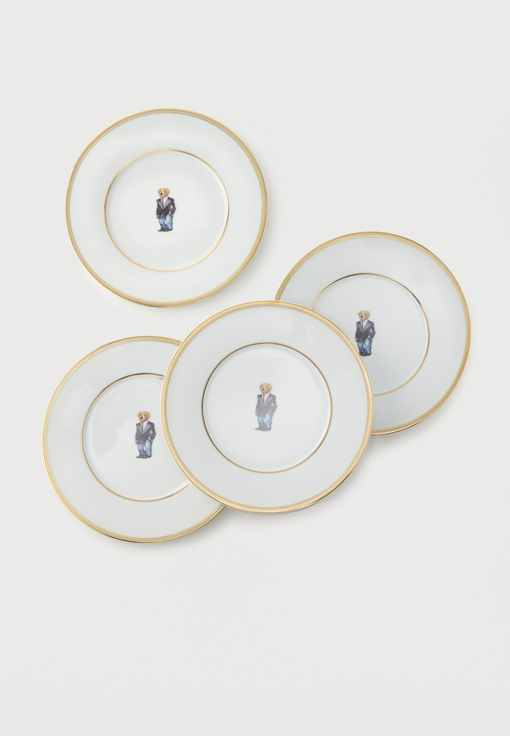 WILSHIRE TUXEDO 4 PACK - Plate - white/gold-coloured