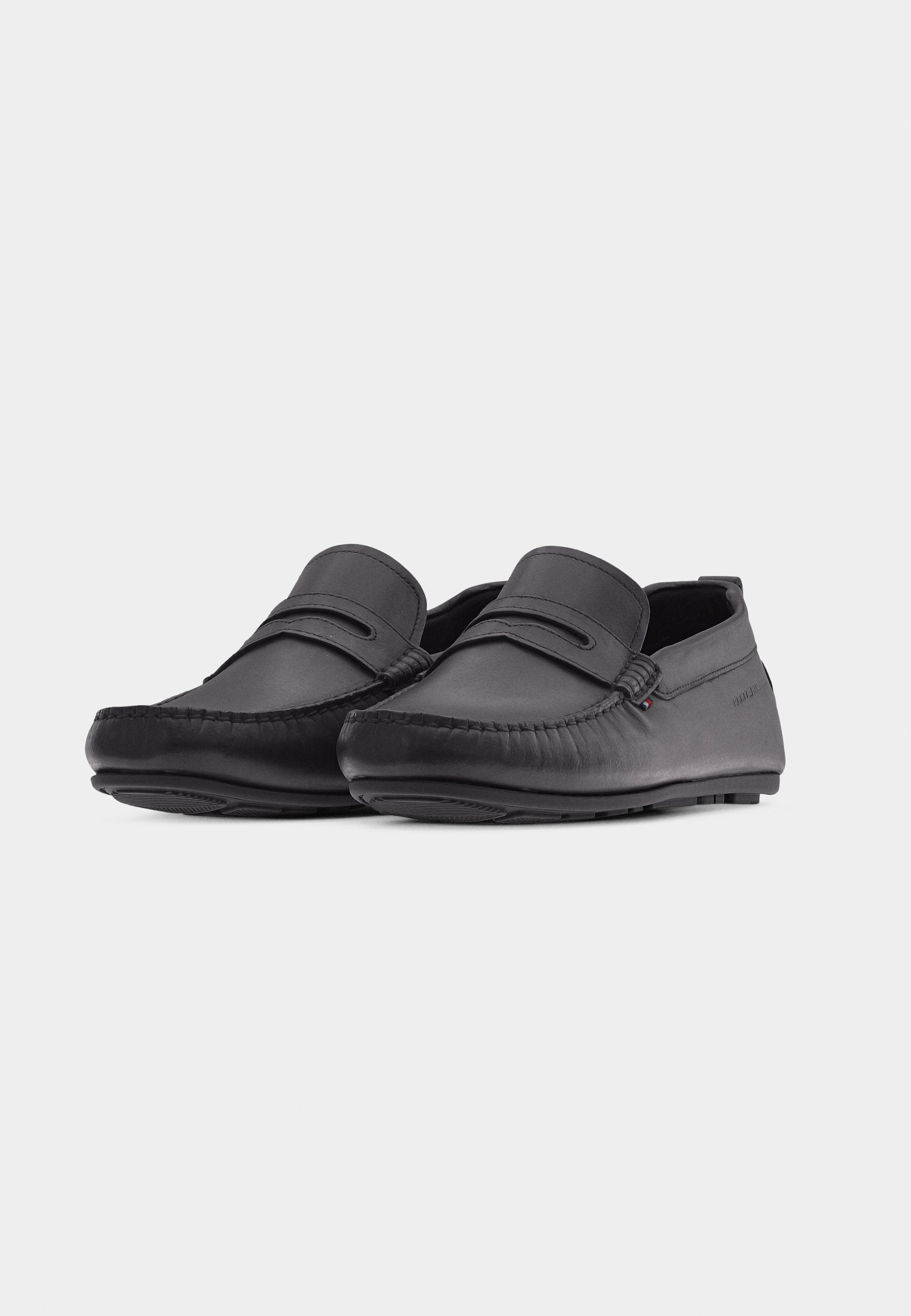 LOGO LEATHER DRIVER SHOES - Moccasins - black