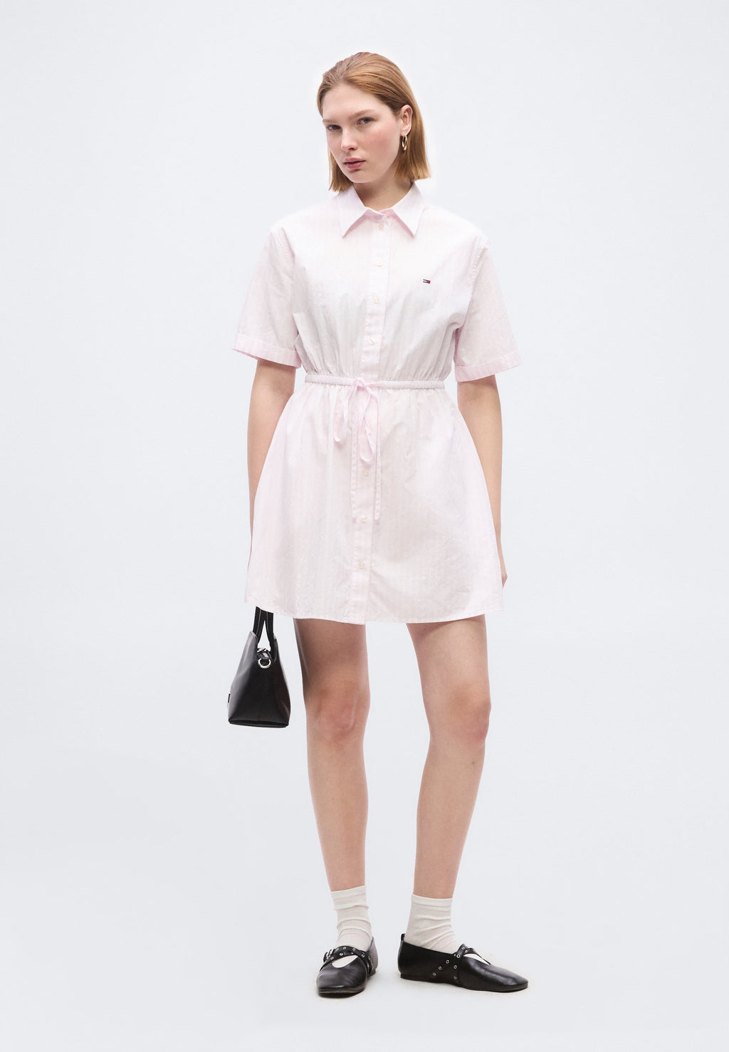 ROBE CHEMISE RAYÉE - Robe chemise - rose nacré