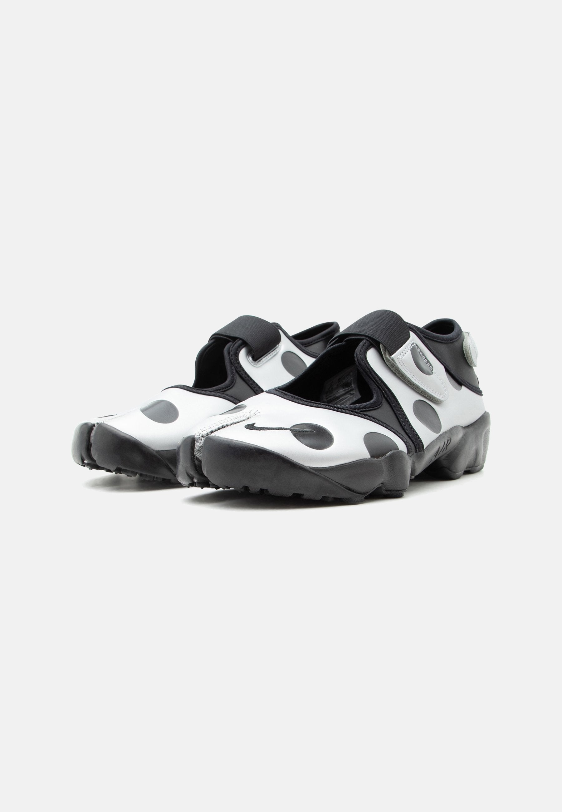 AIR RIFT DOT - Ankle strap ballet pumps - black/metallic silver-coloured