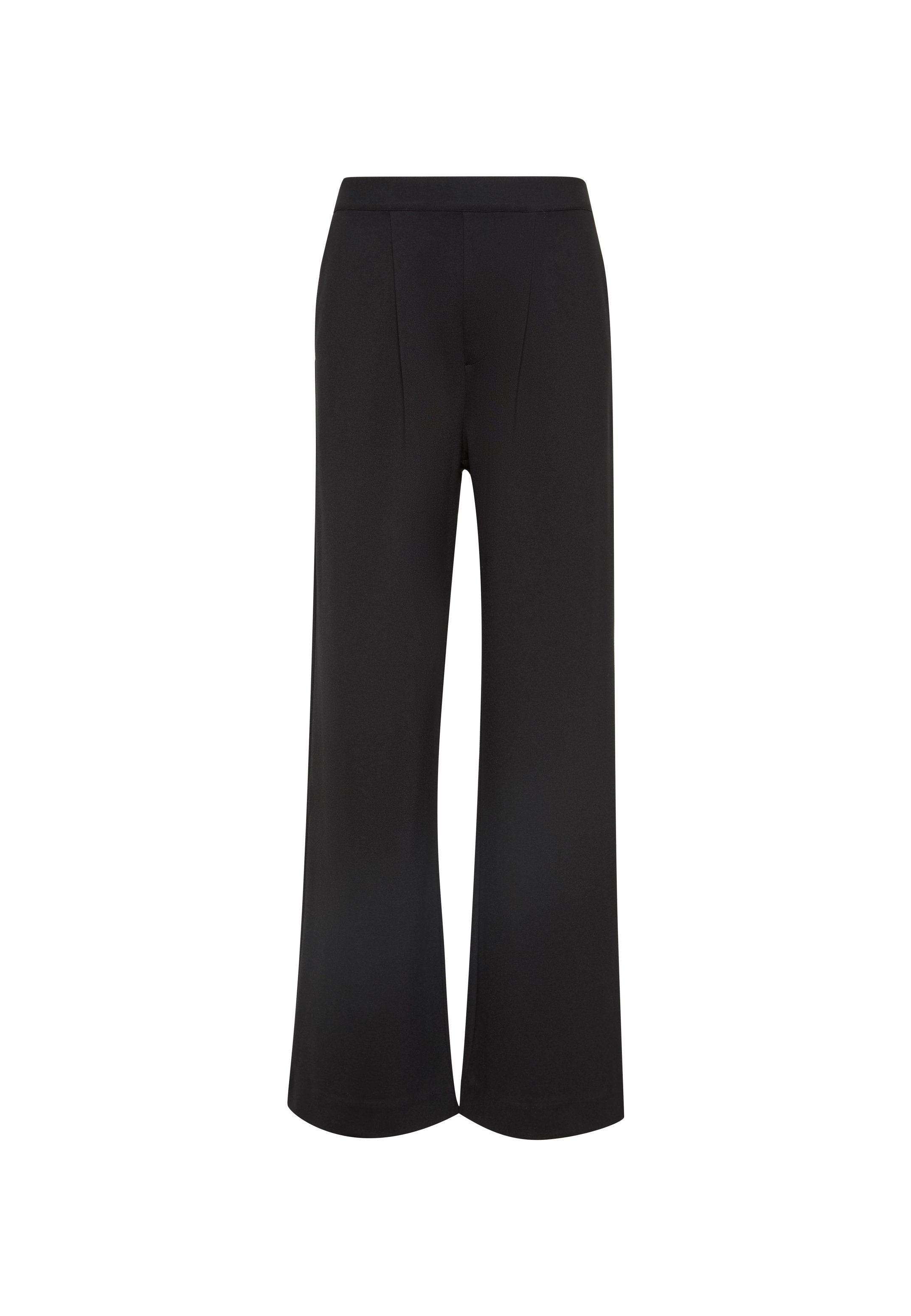 PONTE WIDE LEG PANT - Trousers - black