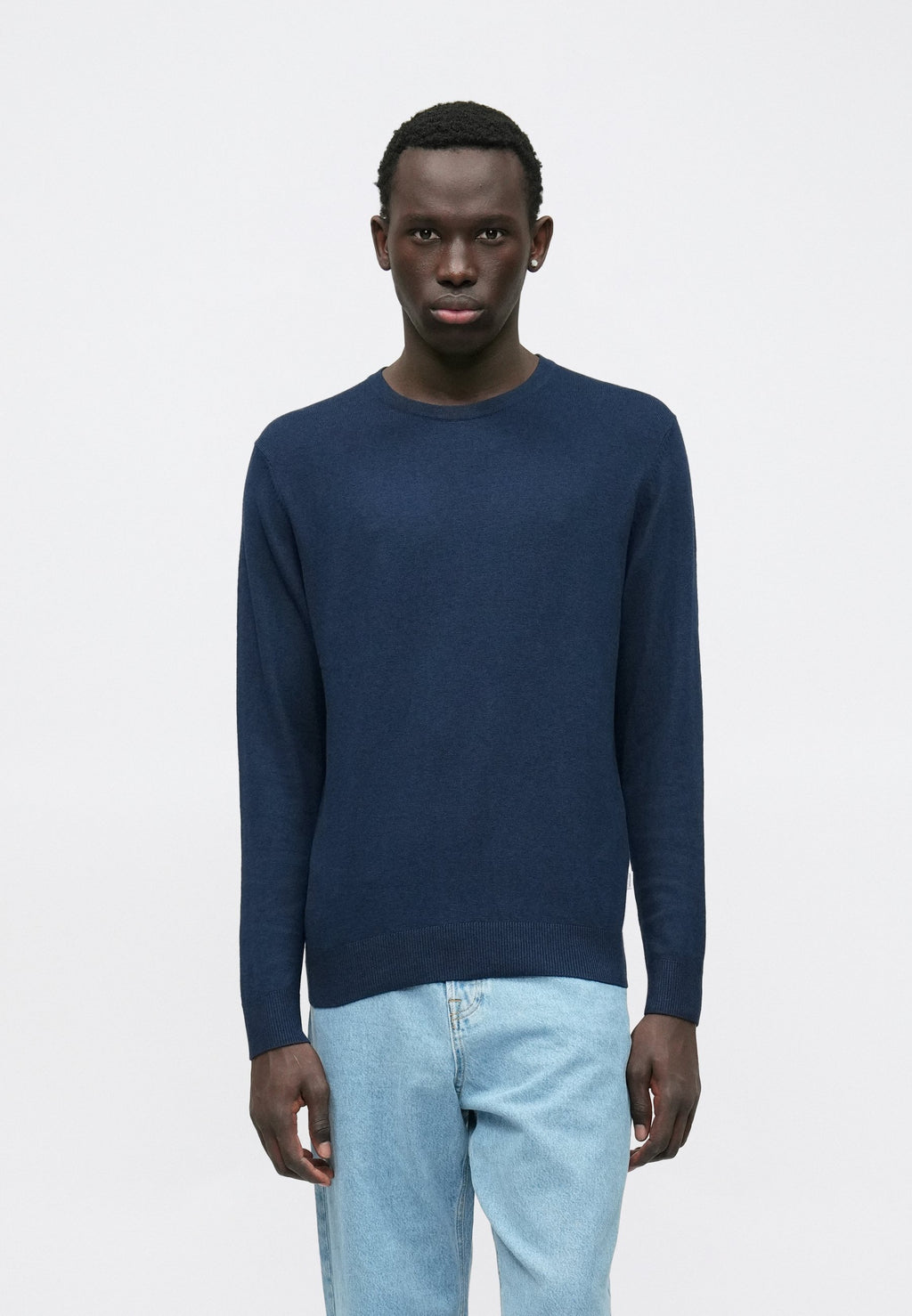 Knitted Plain Knitted - Jumper - dunkelblau