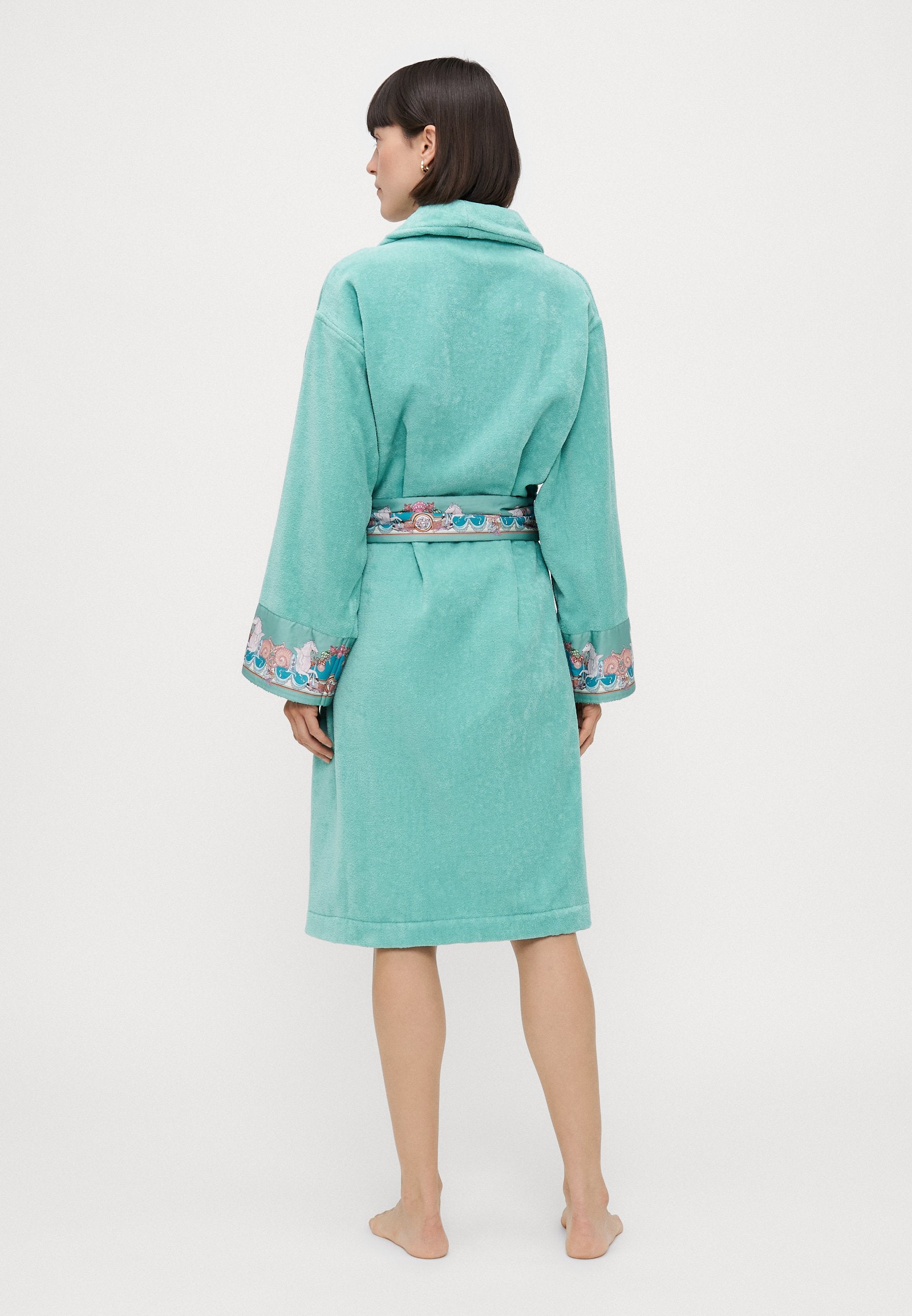 BATHROBE  - Dressing gown - sea green/dark sea green