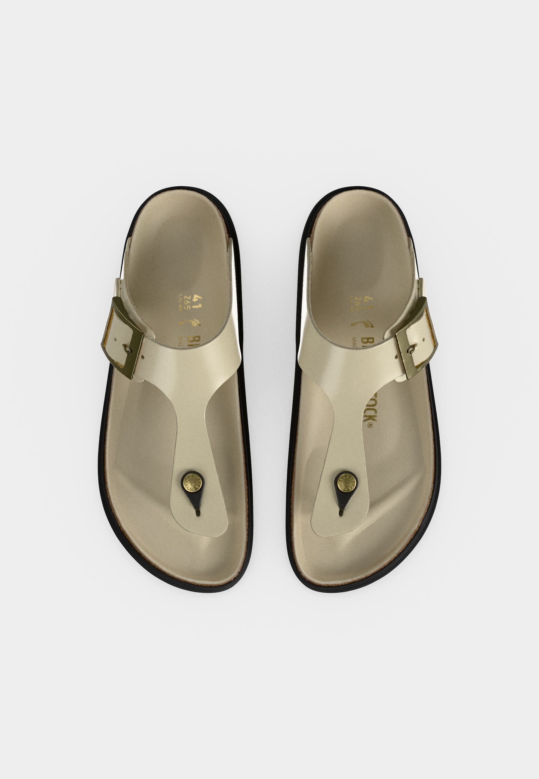 GIZEH LENA HEX CUPSOLES NARROW - T-bar sandals - ecru