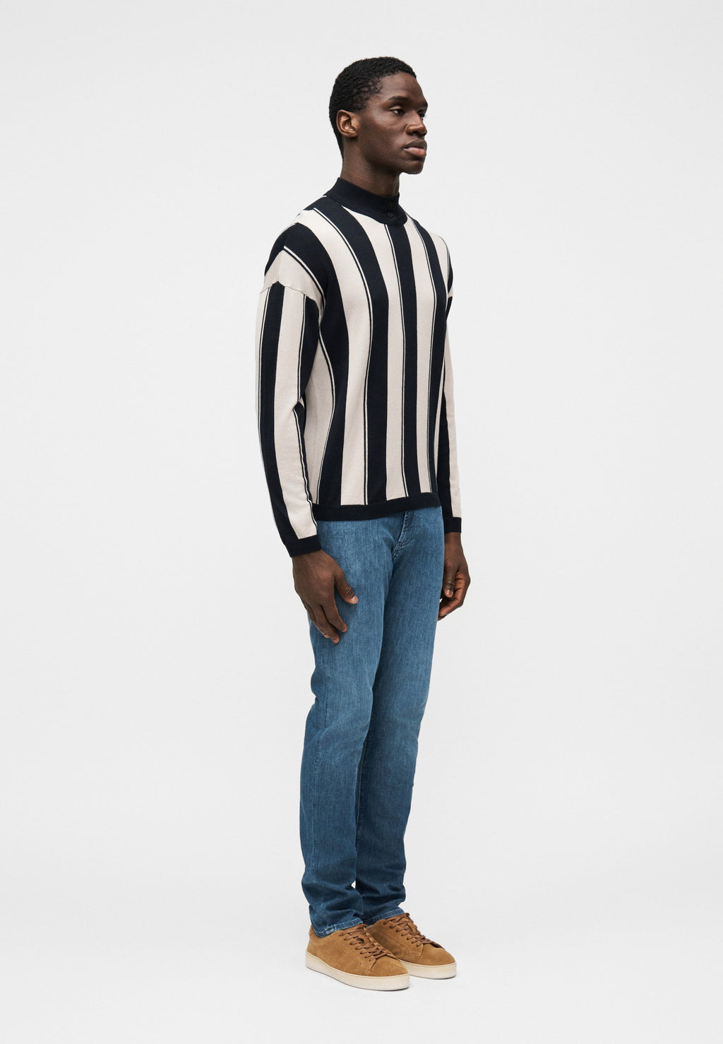 Jumper - navy/light beige
