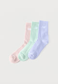 MI-MOLLET SAISONNIÈRES UNISEXE LOT DE 3 - Chaussettes - bleu clair/menthe/rose clair