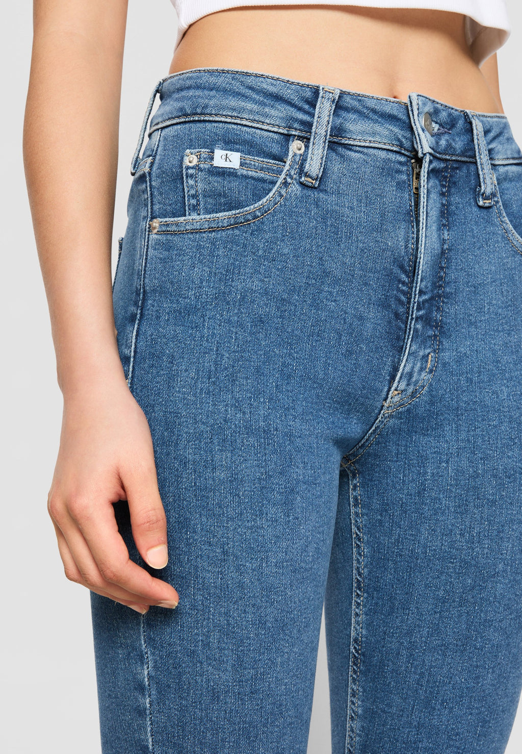 HIGH RISE SKINNY - Jeans Skinny Fit - denim medium