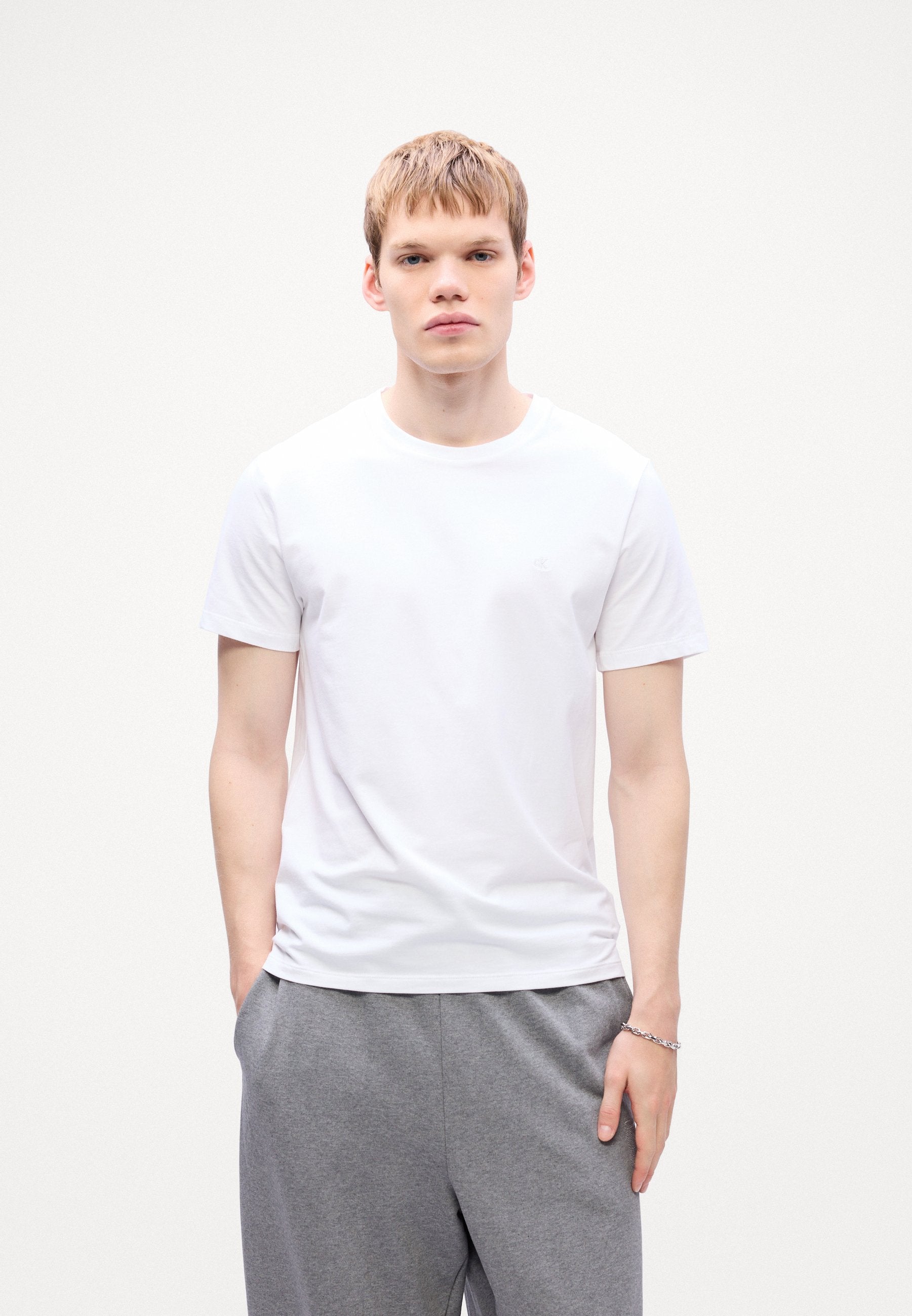 STRETCH SLIM TEE LIQUID TOUCH TEES 2 PACK - Basic T-shirt - black/bright white