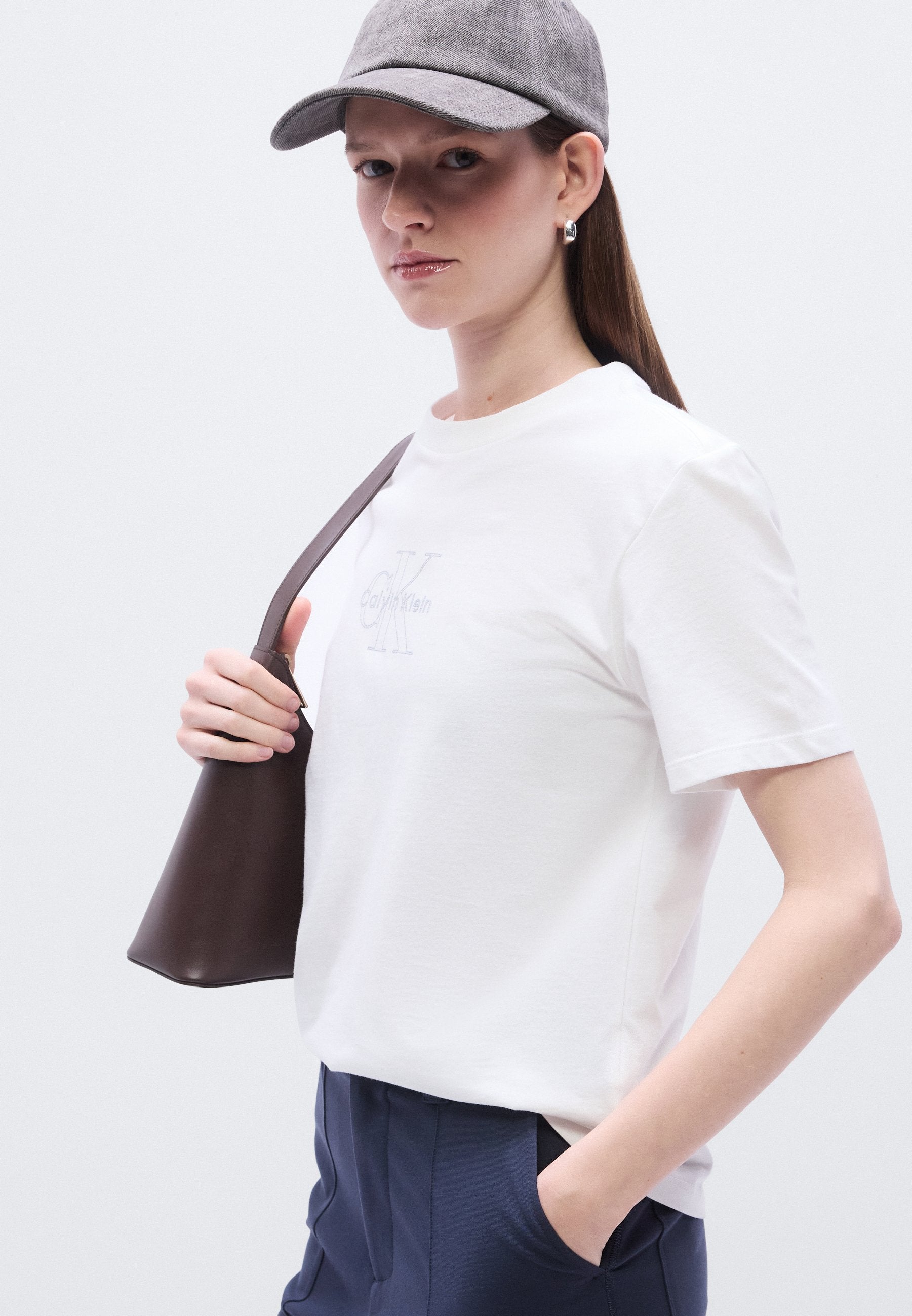 MONOLOGO TEE - Print T-shirt - bright white
