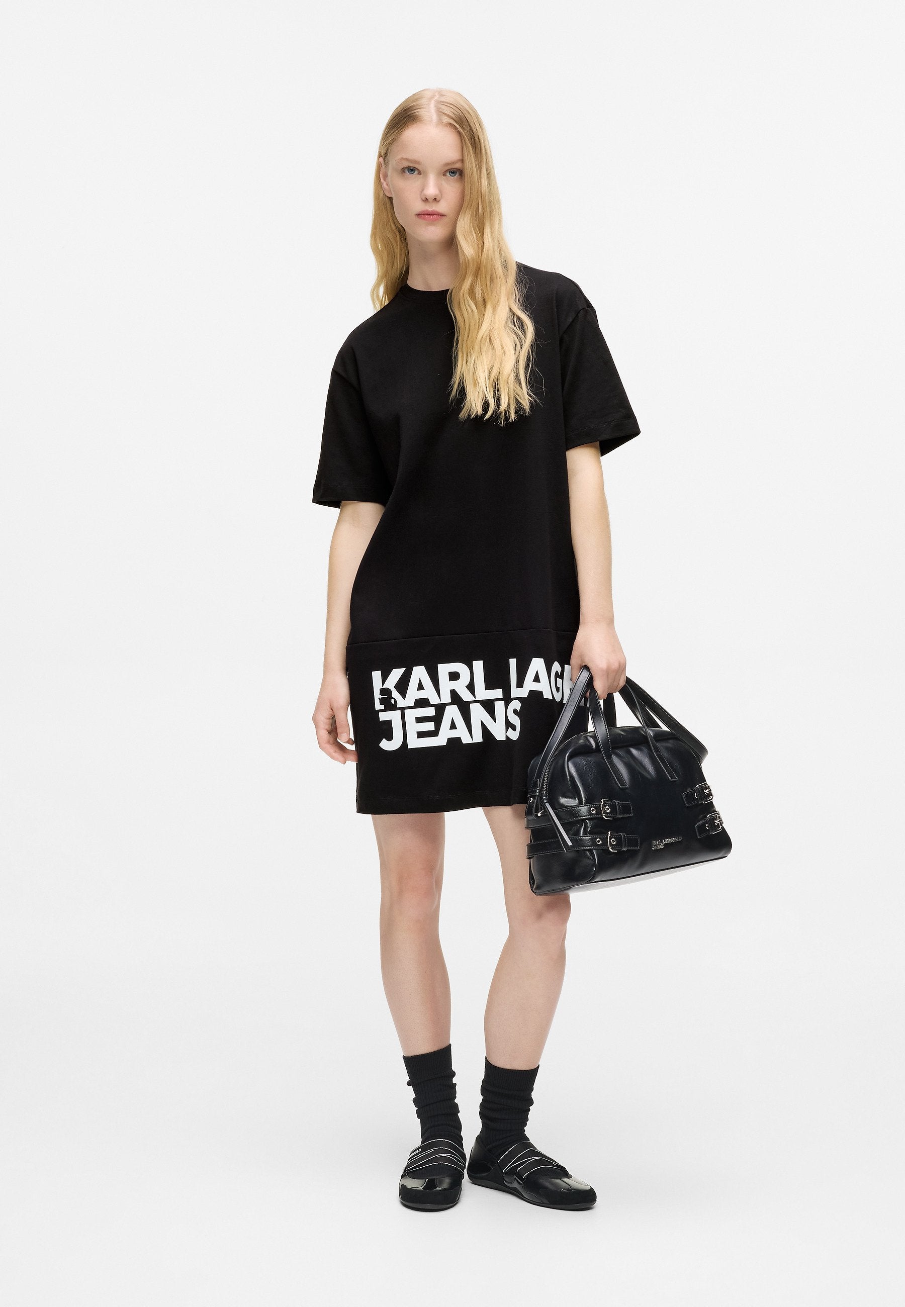 LOGO TEE - Day dress - black