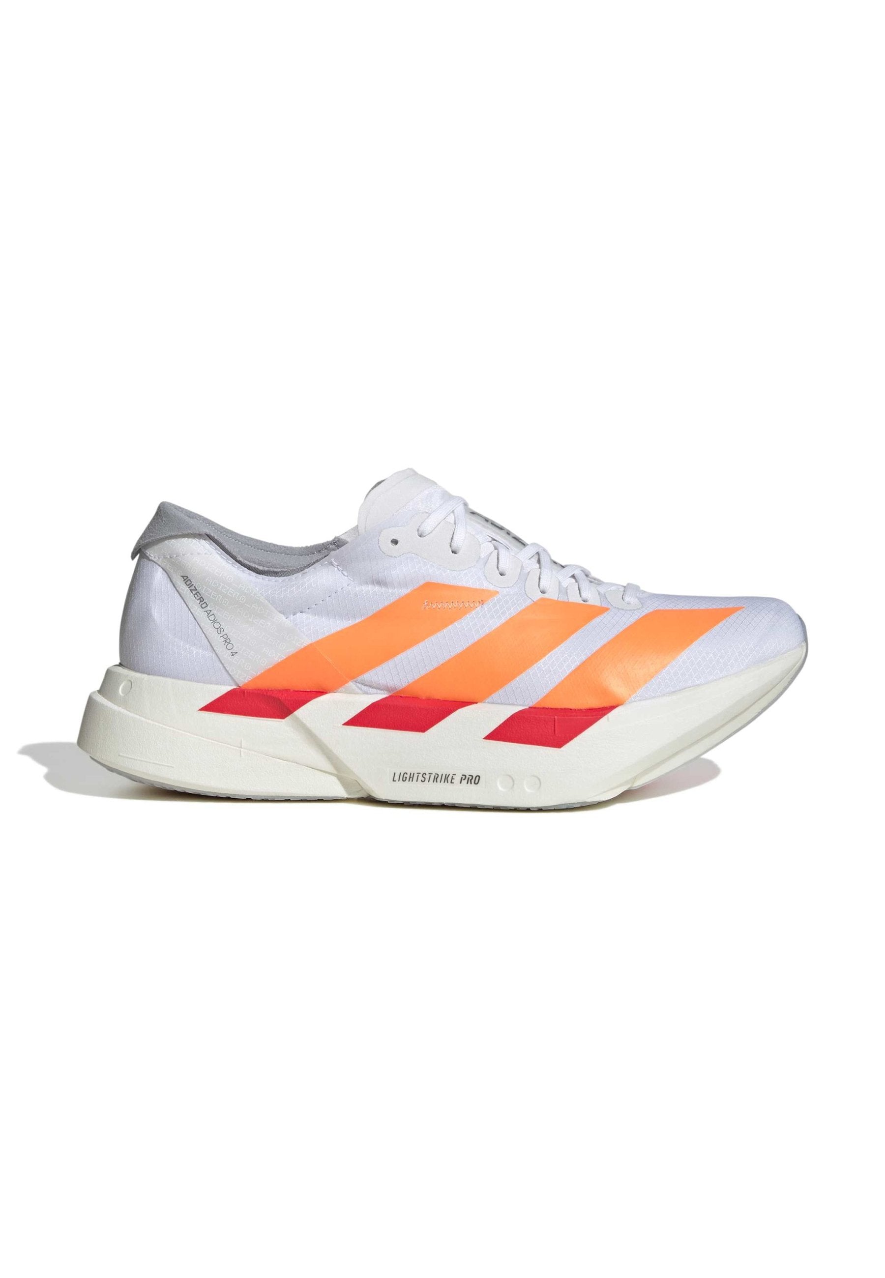 ADIZERO ADIOS PRO 4 - Road running shoes - cloud white   lucid orange   lucid red