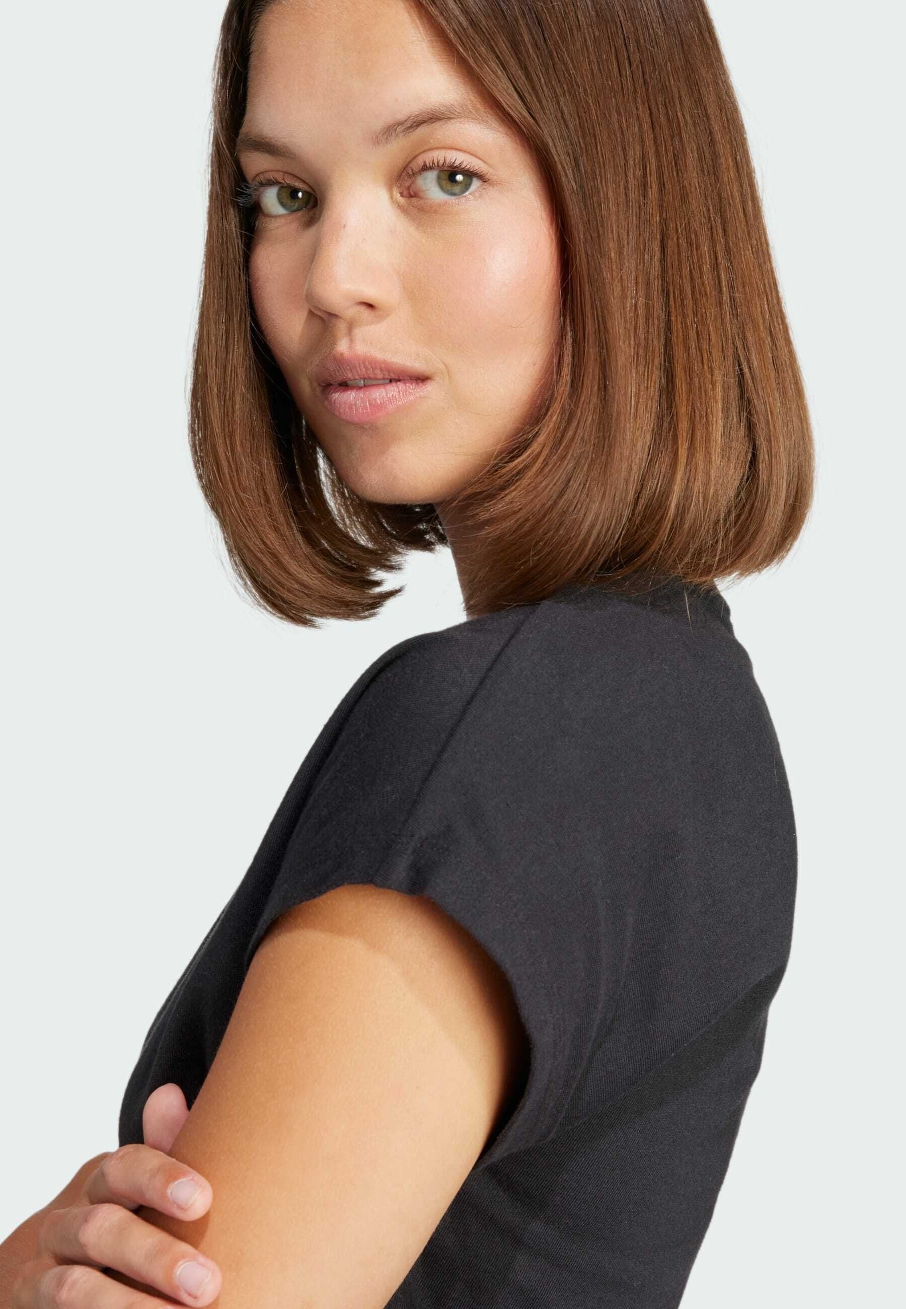 ESSENTIALS LINEAR COTTON - T-shirt basique - black white