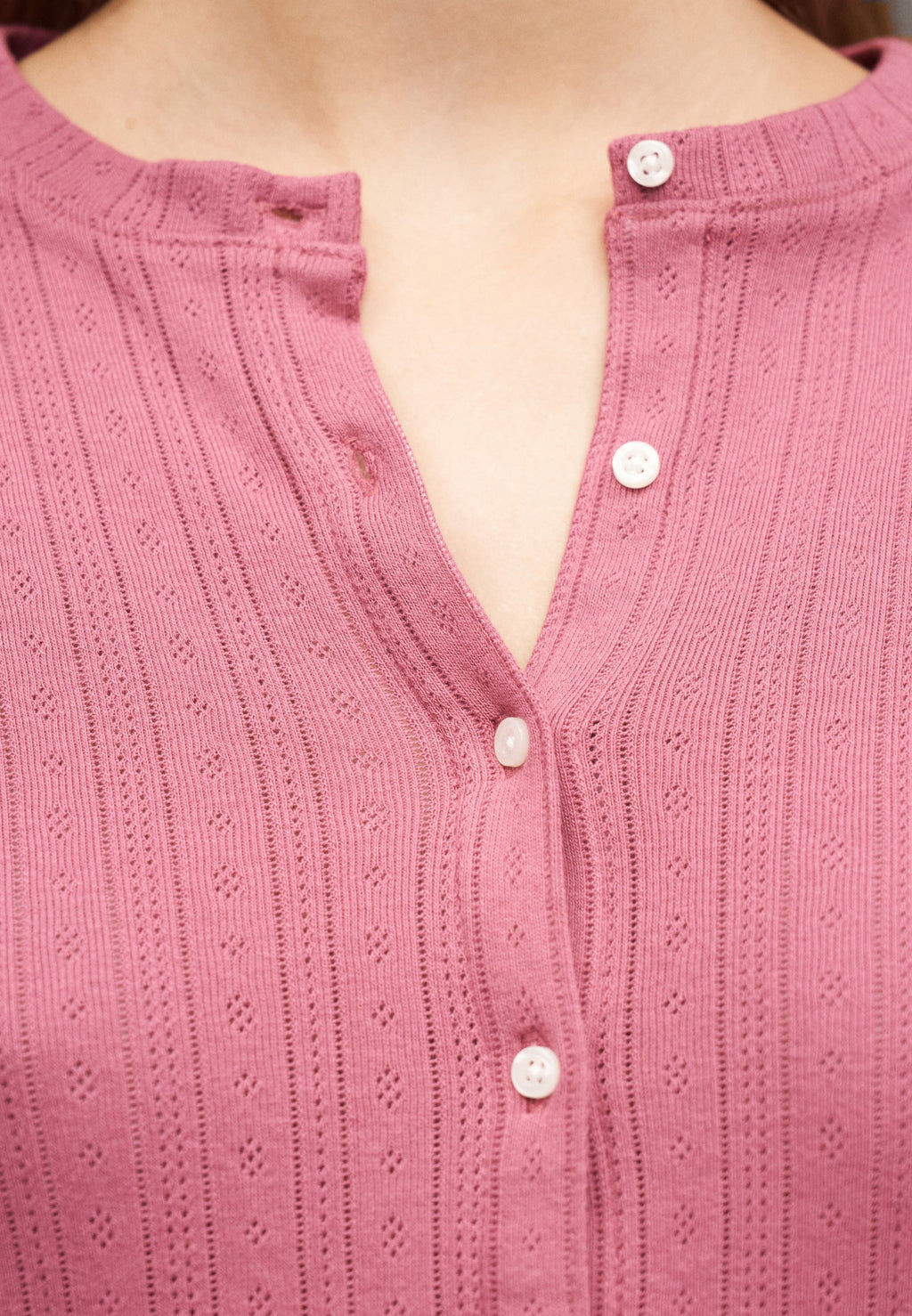 Cardigan - painted rose