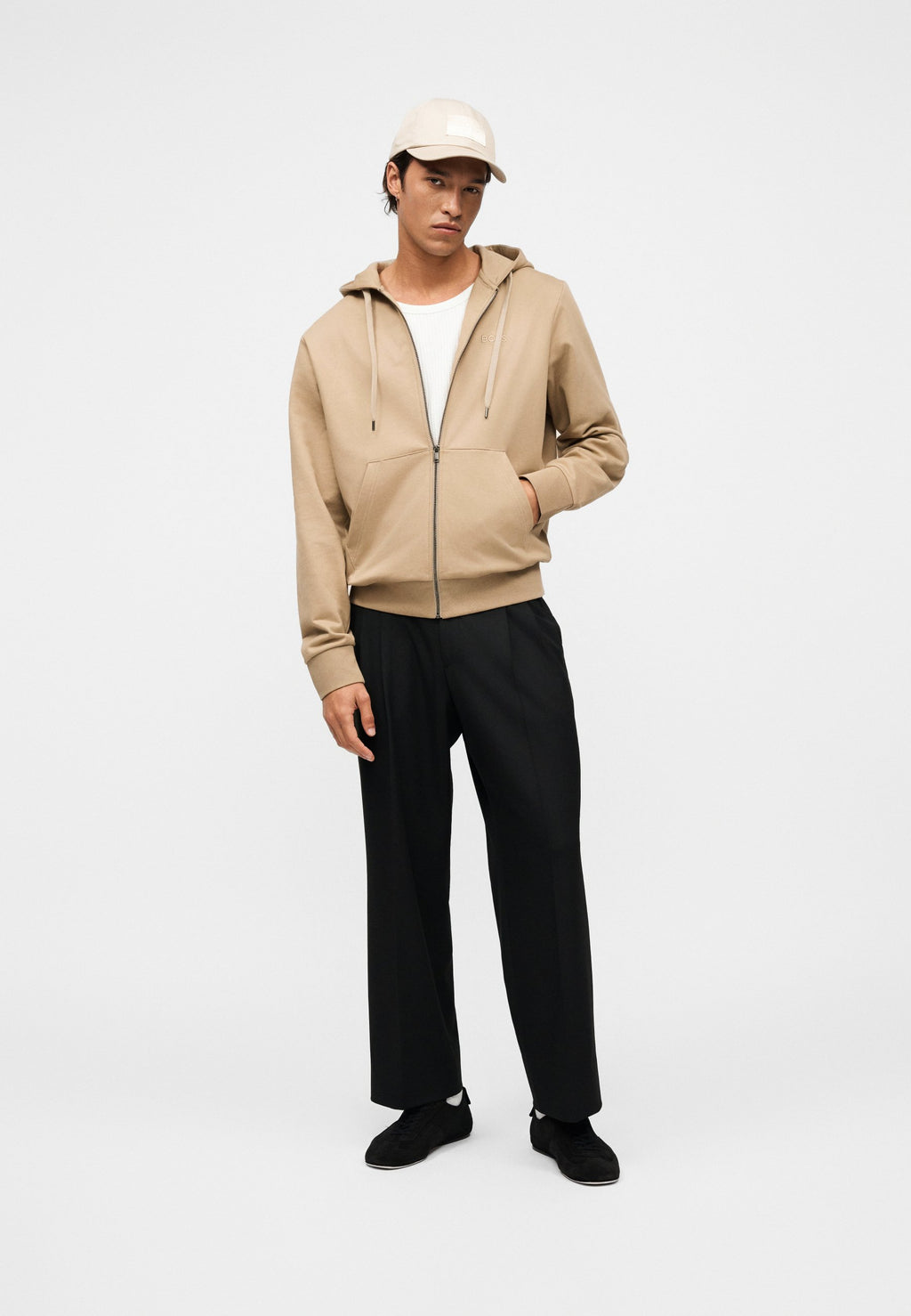 UNISEX - Zip-up sweatshirt - sand beige