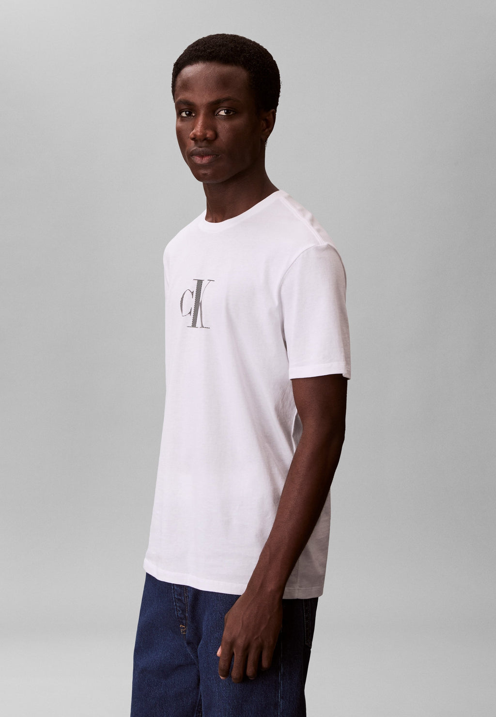 DISTRESS MONOGRAM GRAPHIC TEE - Print T-shirt - bright white