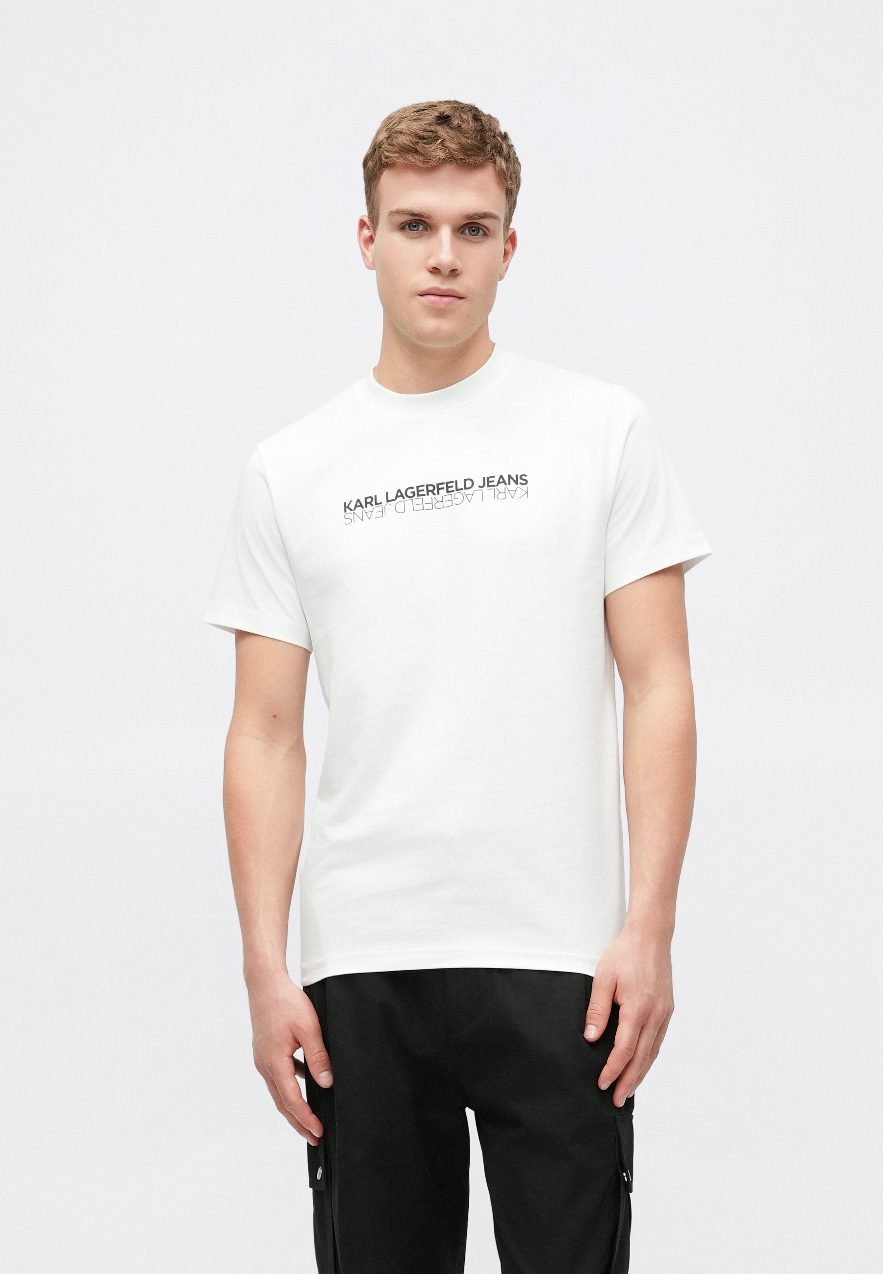 SLIM REFLECTION TEE - Print T-shirt - white