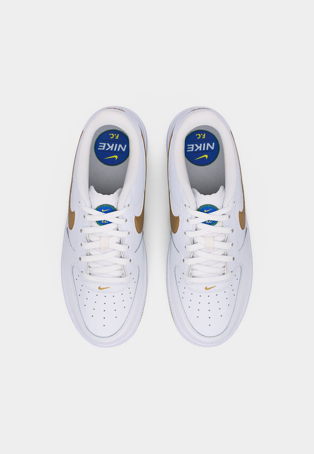 AIR FORCE 1 UNISEX - Trainers - white/metallic gold-coloured/soar/sonic yellow/malachite