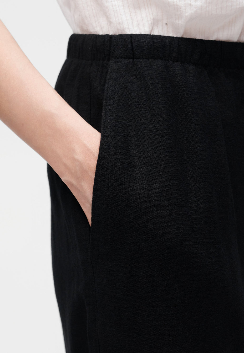 WIDE LEG - Trousers - black