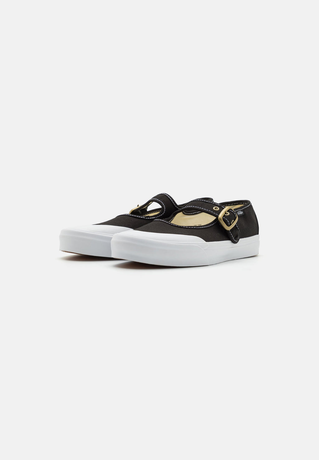 MARY JANE - Ankle strap ballet pumps - black/true white