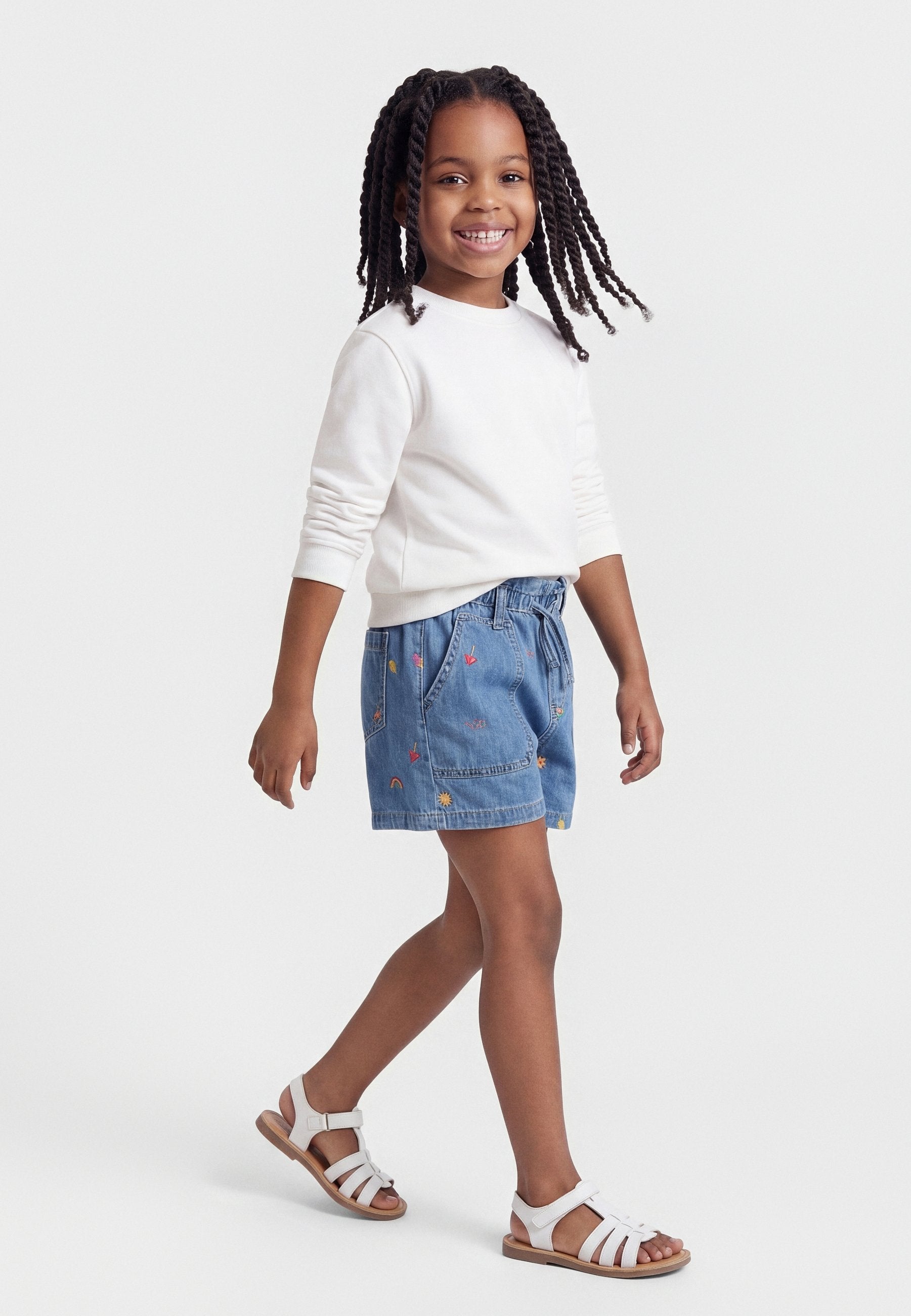 FASHION  - Denim shorts - light wash