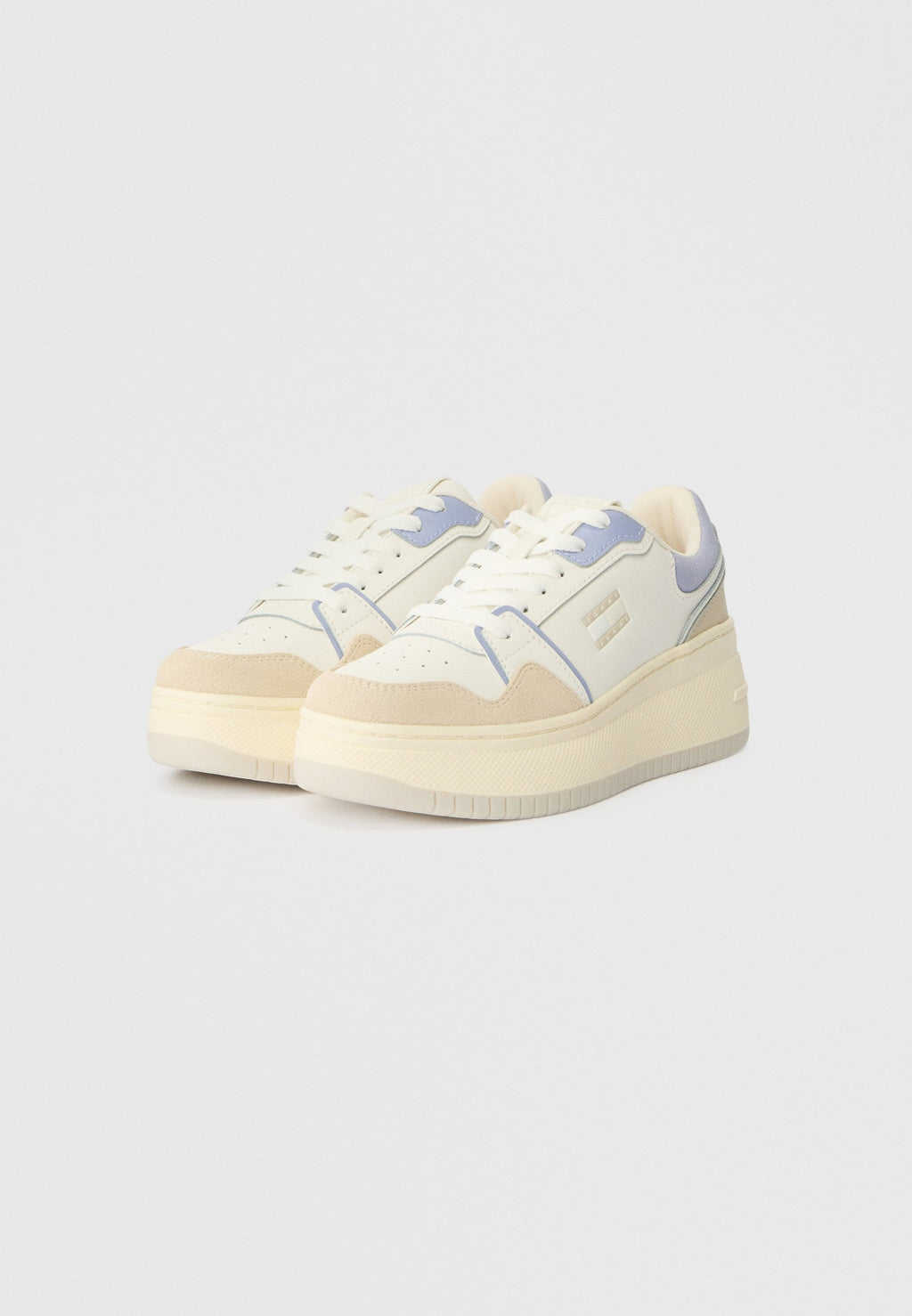 RETRO PLATFORM BASKETBALL TRAINERS WITH LEATHER - Trainers - gulf sand/periwinkle dust