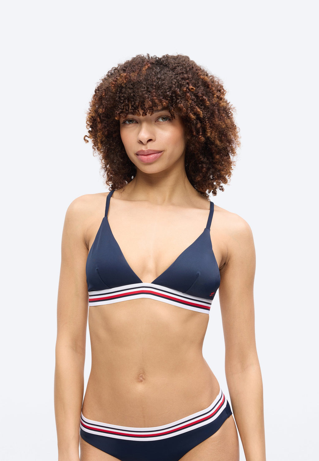 HAUT DE BIKINI TRIANGLE GLOBAL STRIPE - Haut de bikini - bleu marine nuit