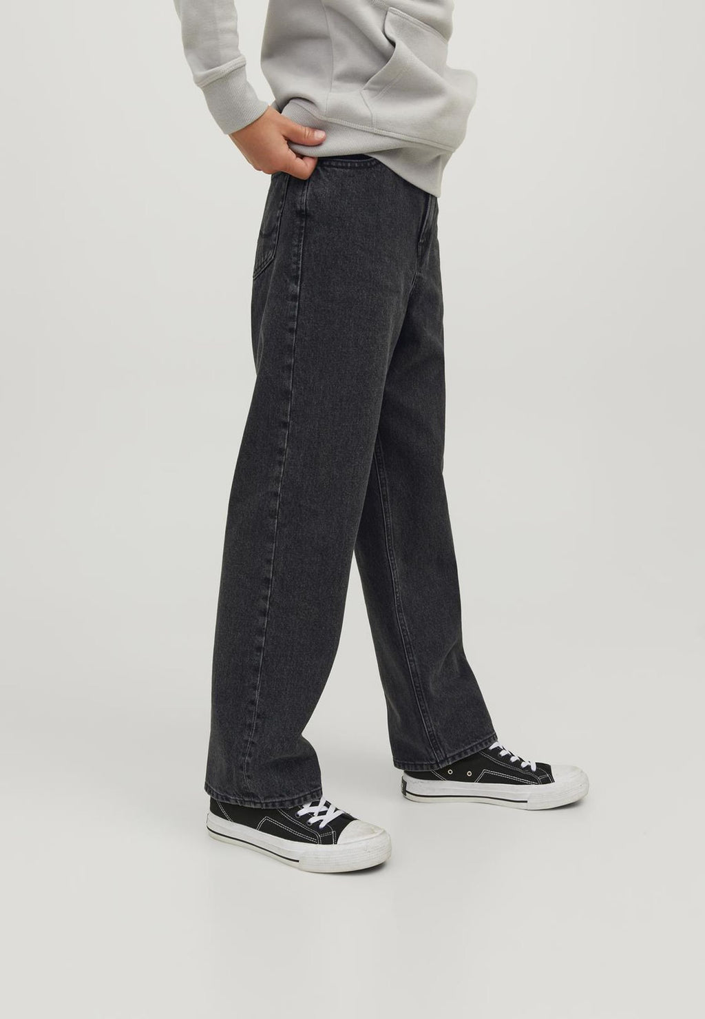 gy fit JJIALEX JJORIGINAL AKM 823 NOOS JNR Junior - Flared Jeans - black denim