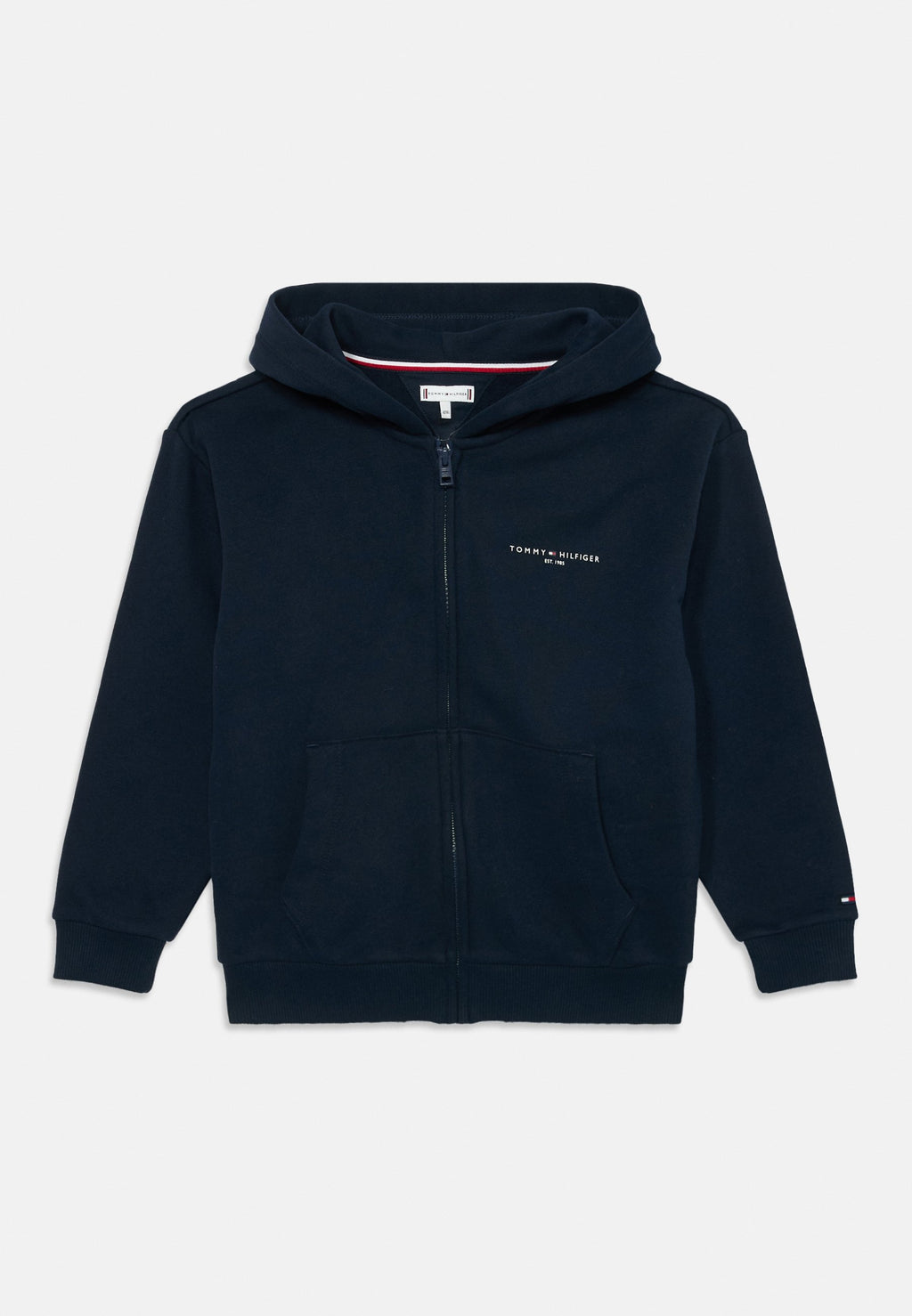 LOGO BRUSHED FLEECE ZIP-THRU HOODY - سويت شيرت بسحاب - كحلي داكن
